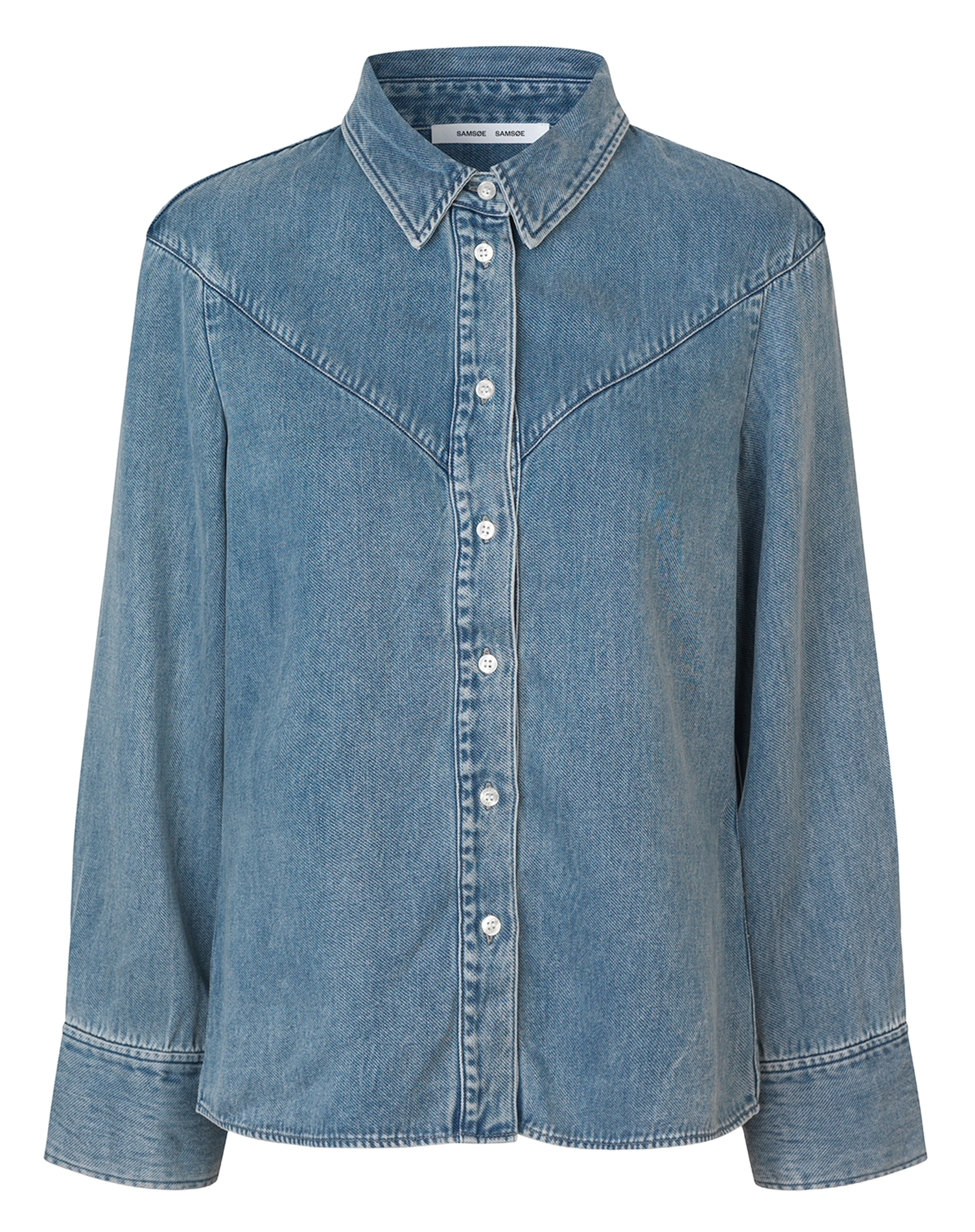 Chemise col classique en denim SAMSOE SAMSOE Bleu