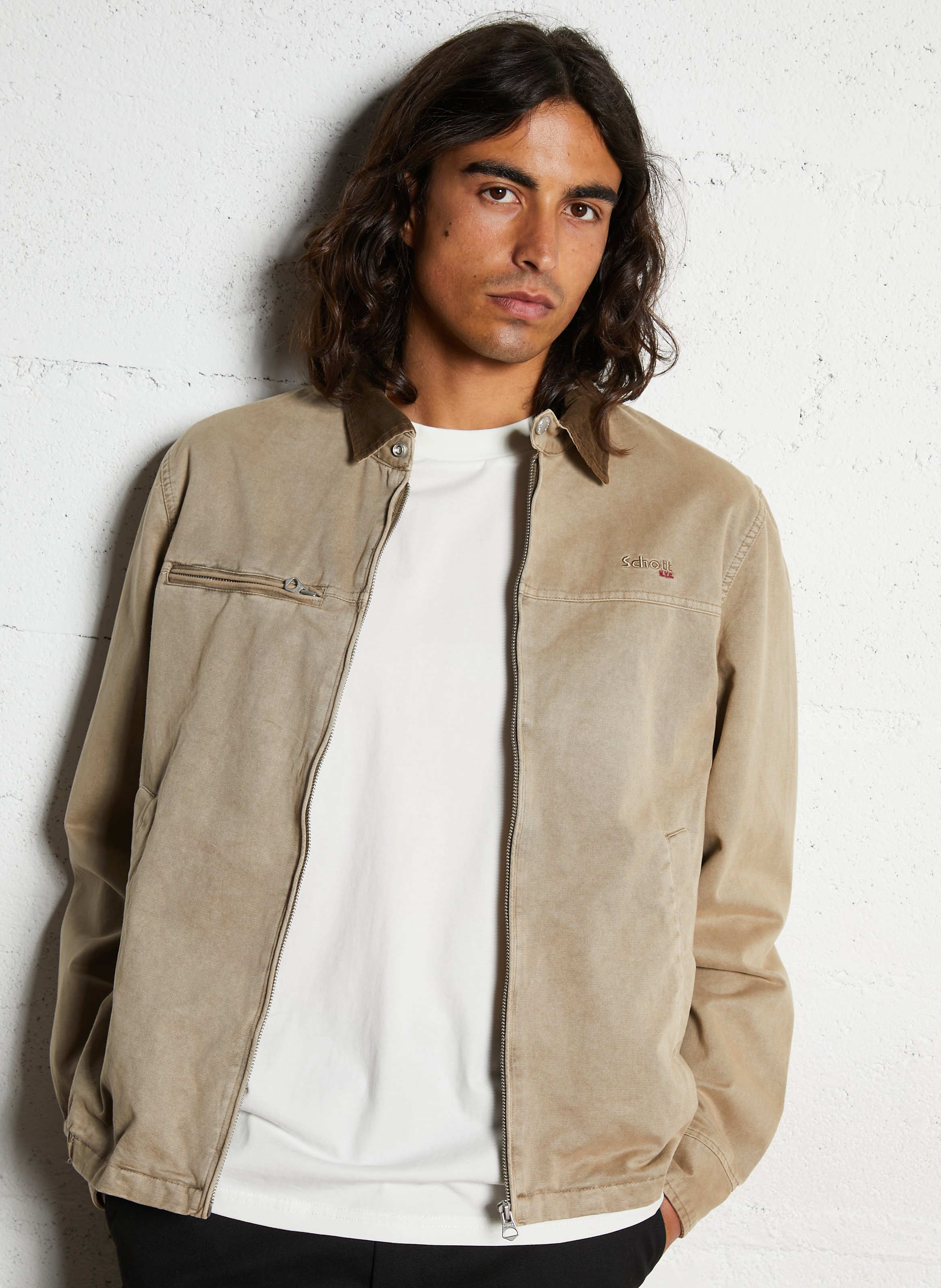 Beschichtete Jacke SCHOTT Beige