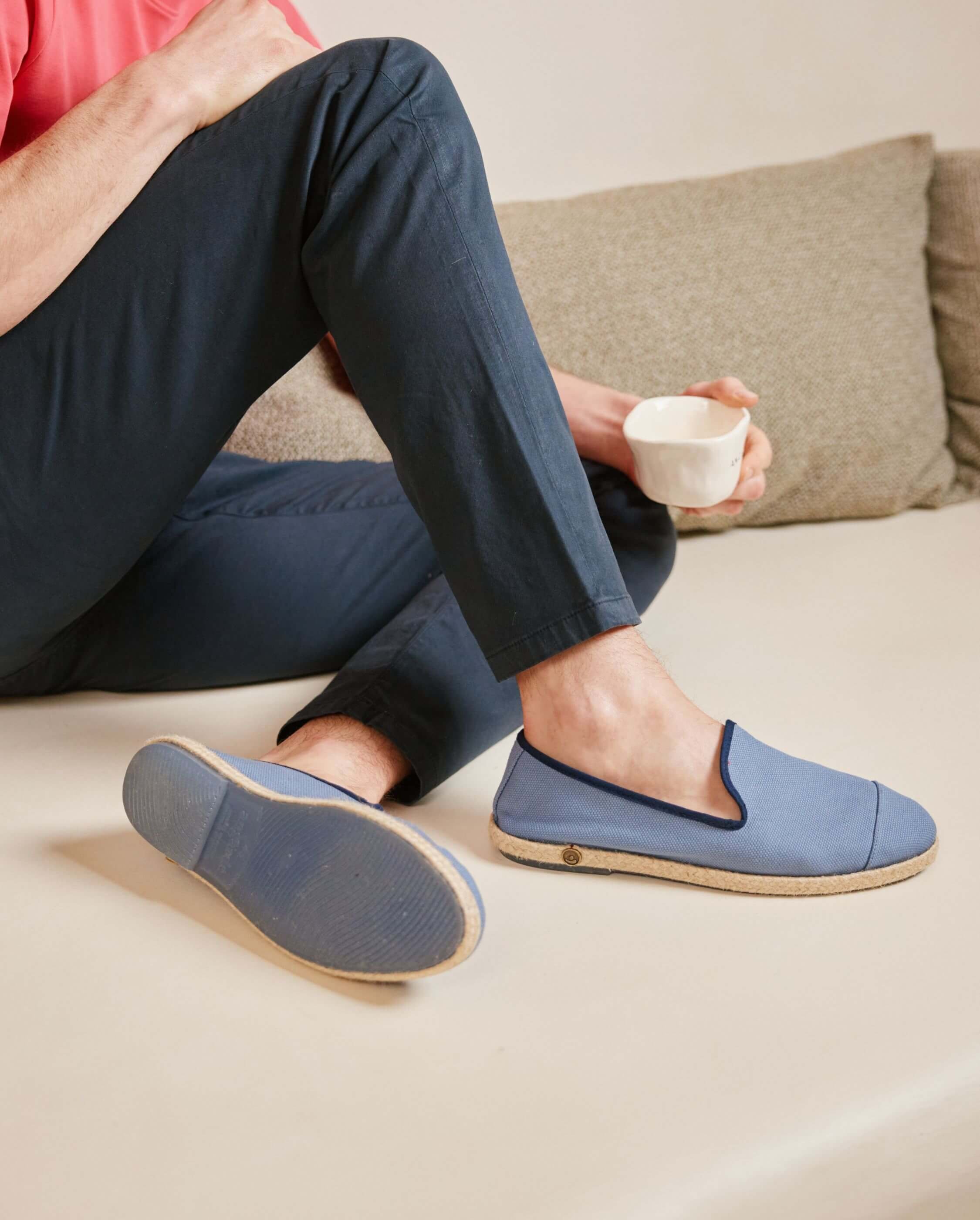 Men's navy blue cotton espadrilles ANGARDE Blue