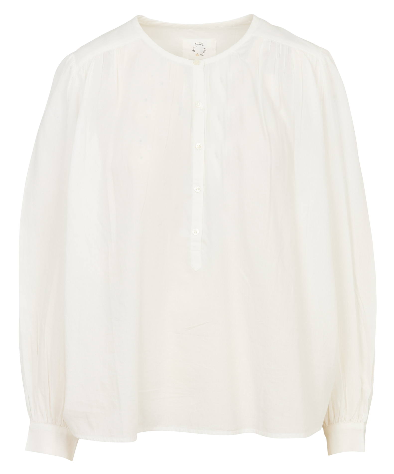 Round-neck cotton blouse DES PETITS HAUTS Beige