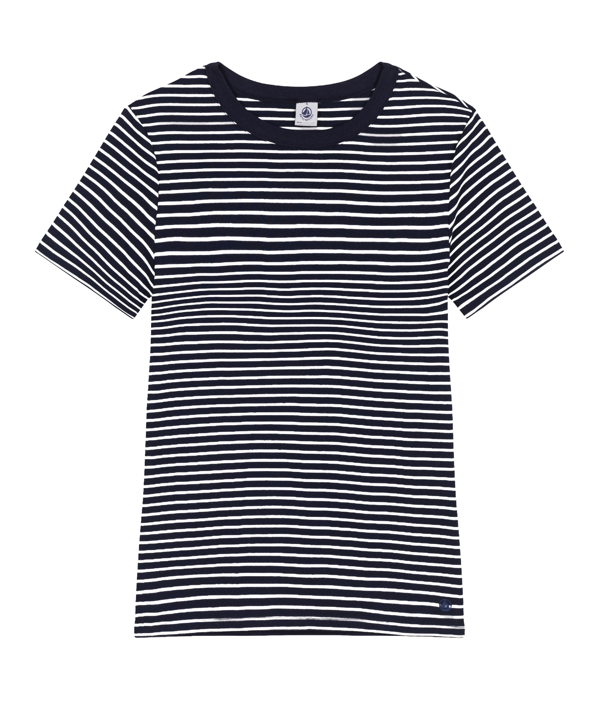 Gerade geschnittenes Baumwoll-T-Shirt mit Streifen PETIT BATEAU Mehrfarbig
