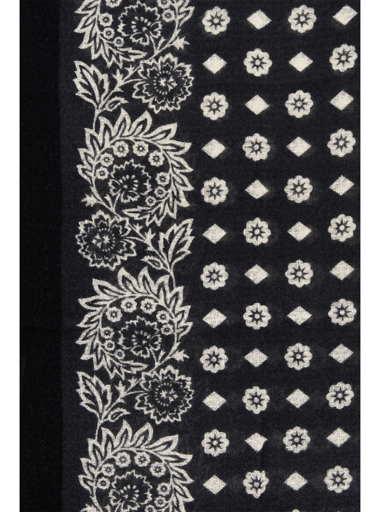 Bedrukte sjaal van wol en zijde PABLO Zwart