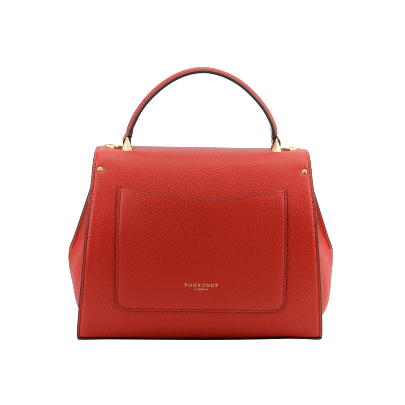 Handbag - cowhide leather POURCHET Red