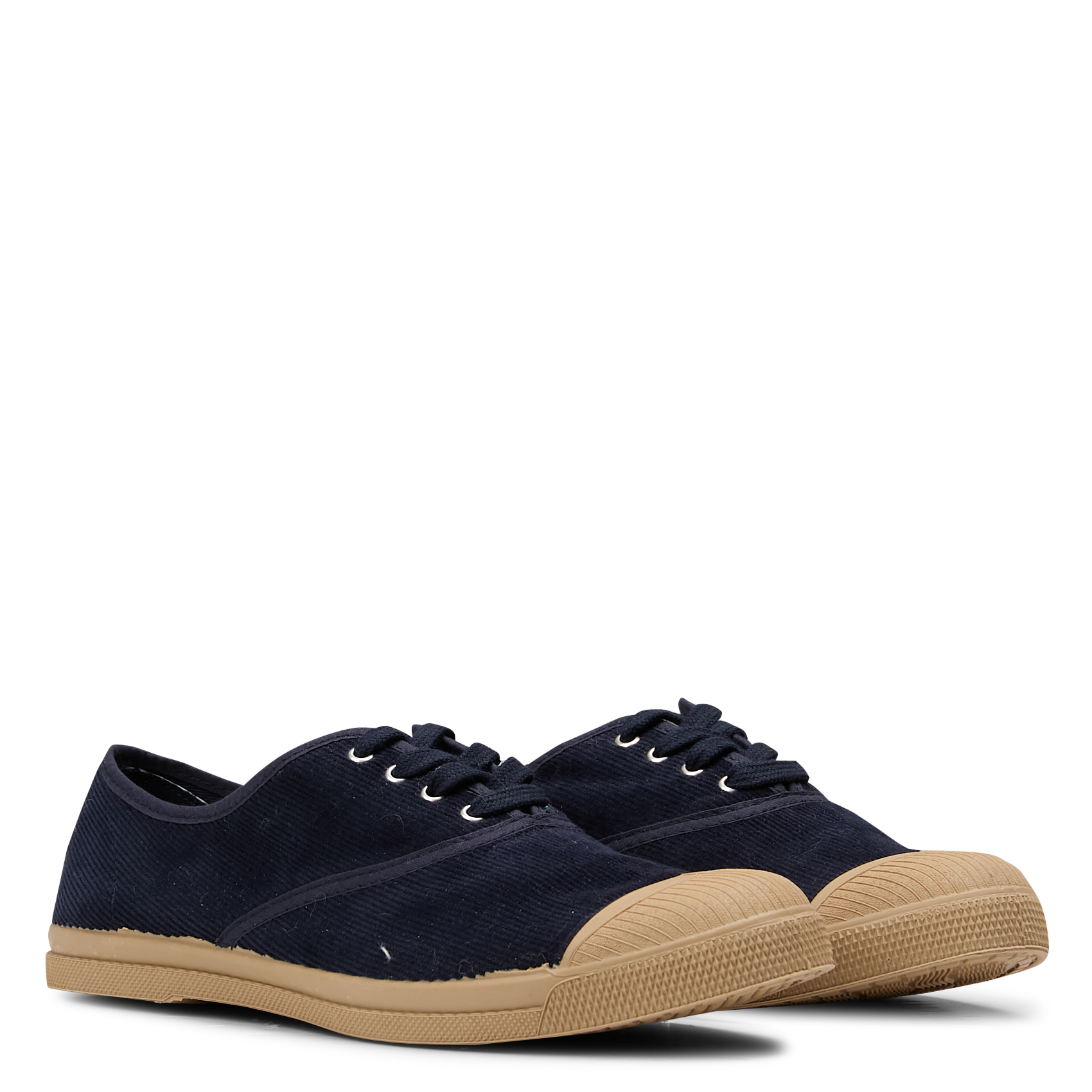 Baskets basses côtelées en coton BENSIMON Bleu