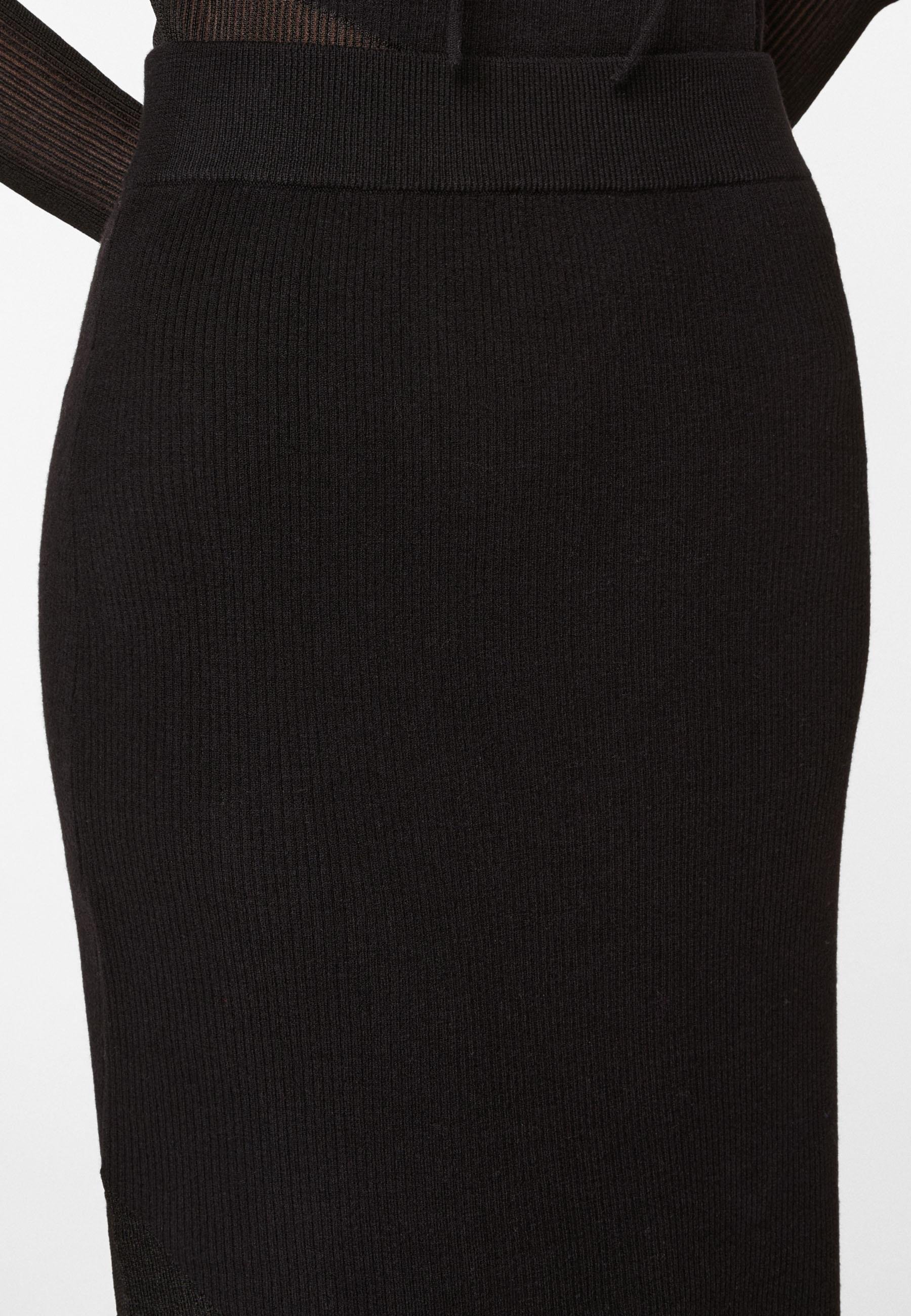 Wool bi-material long skirt RODIER Black