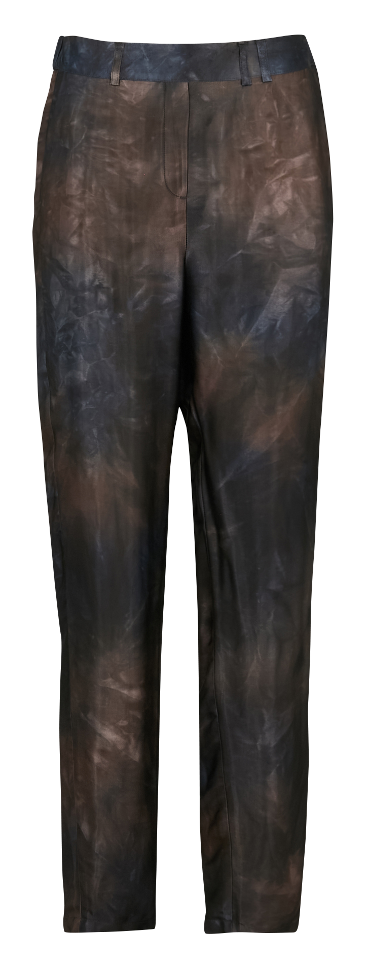 Schmal geschnittene Slim-Fit-Hose mit elastischem Bund und Muster ACOTE Schwarz