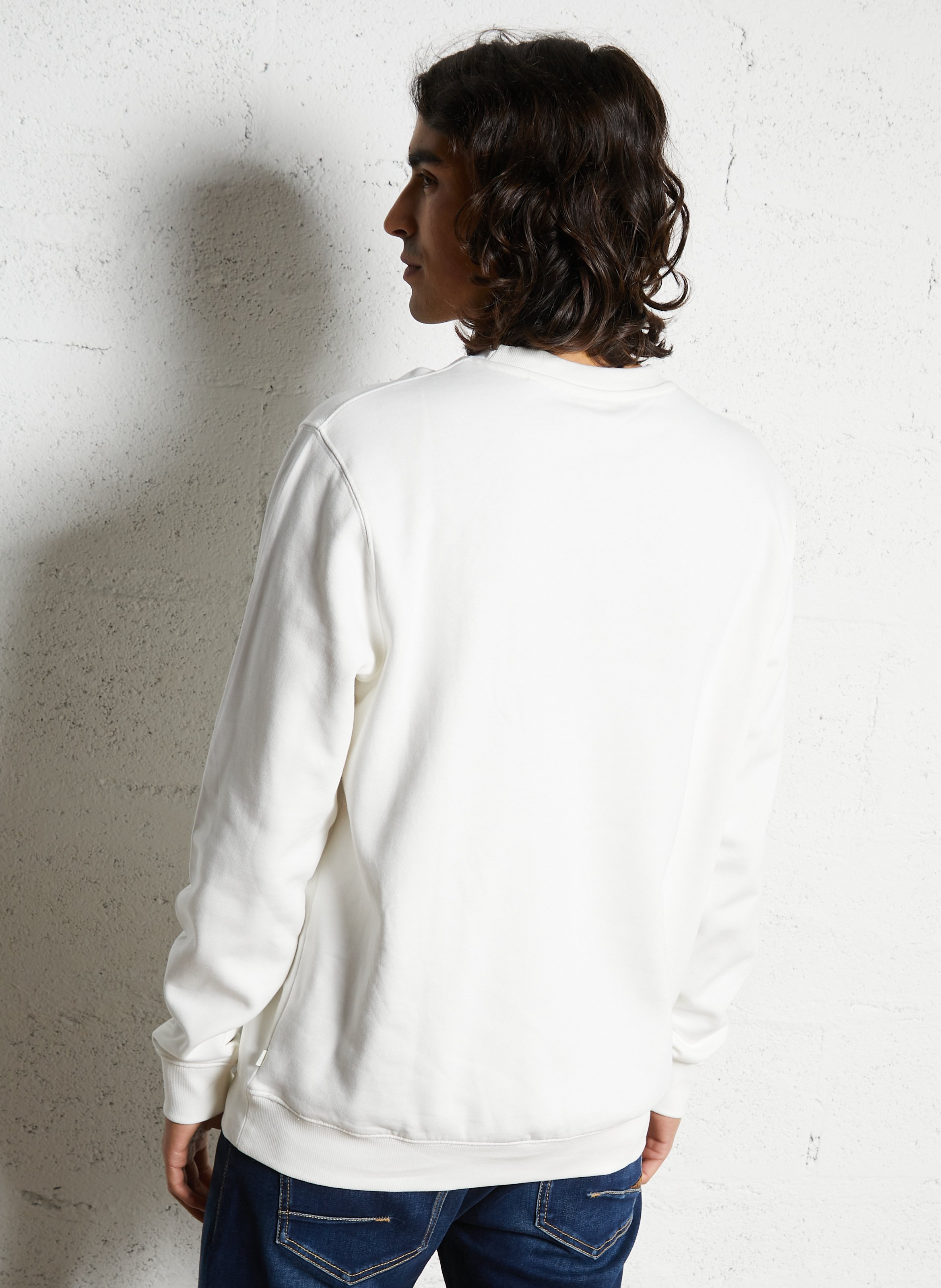Sweat oversize en coton SOLID Blanc