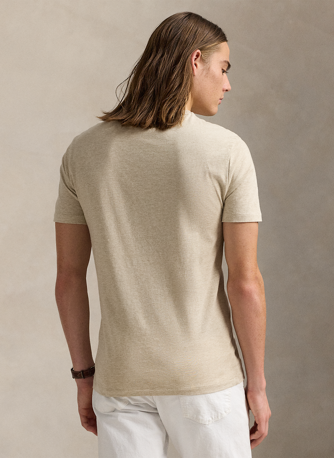 Tee-shirt col rond regular-fit en coton POLO RALPH LAUREN Beige