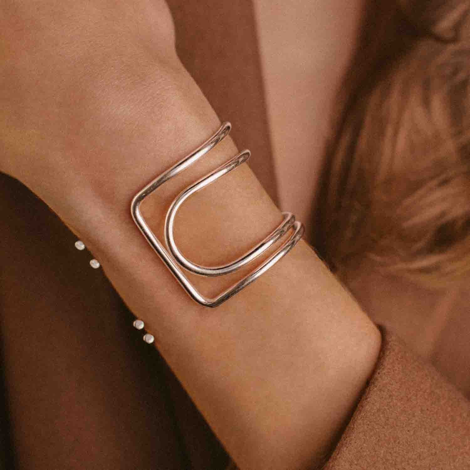 Manchette ajustable, argent recyclé MAYRENA Argent