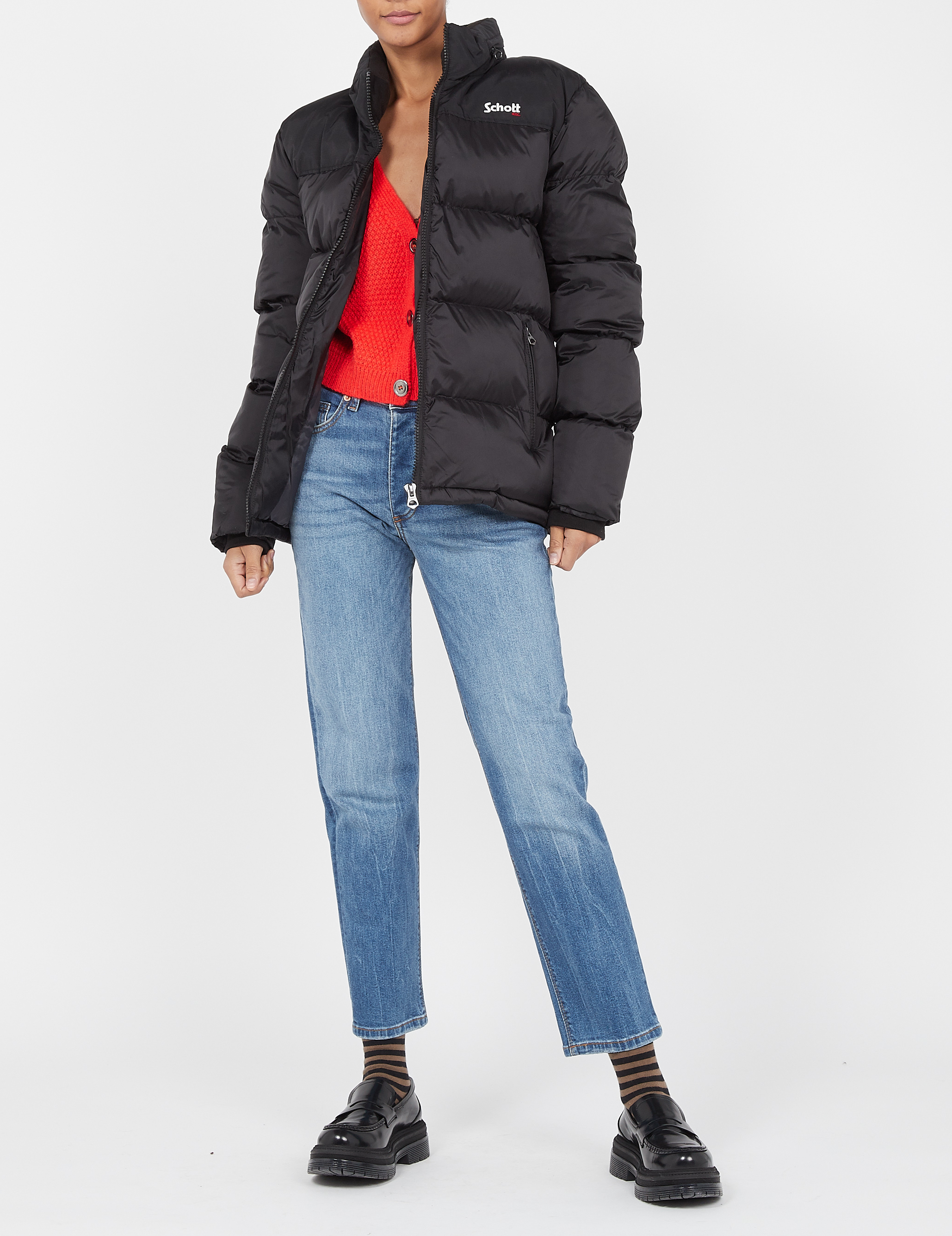 Steppjacke mit Stehkragen SCHOTT Schwarz