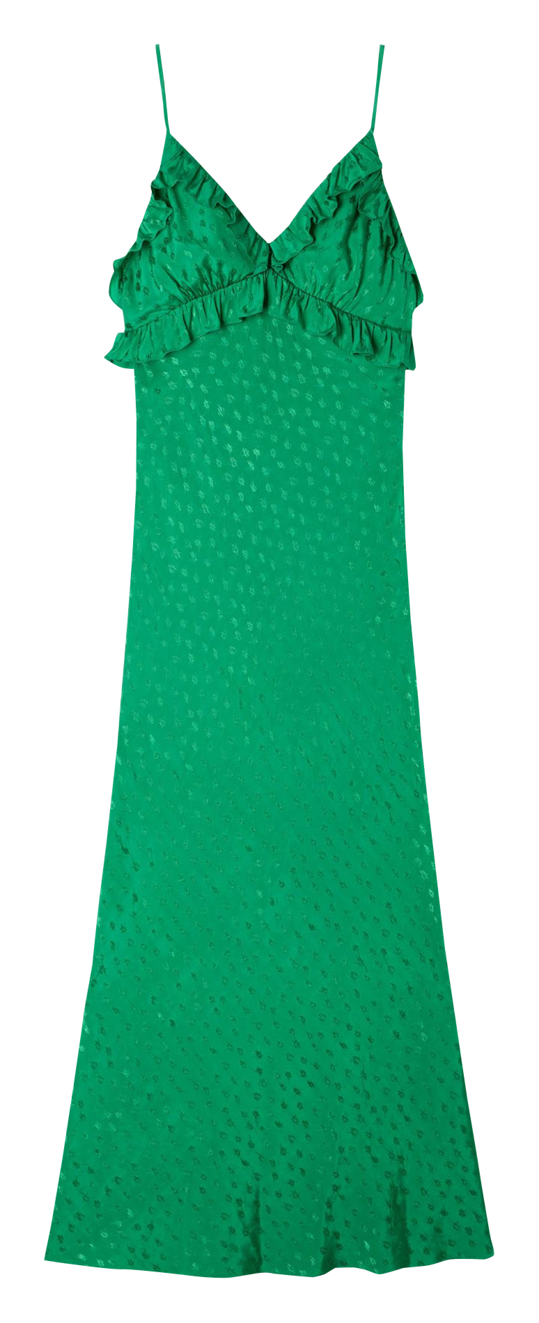 Lange gerende jurk van soepelvallende stof SANDRO Groen