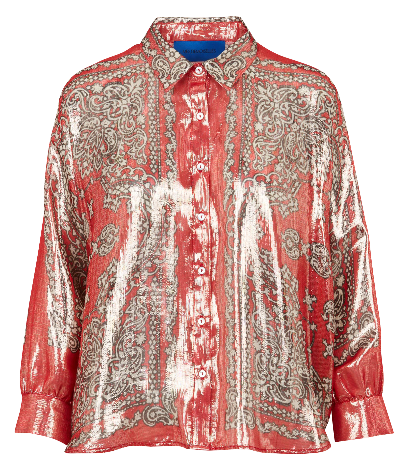 Metallic classic collar shirt MES DEMOISELLES Red