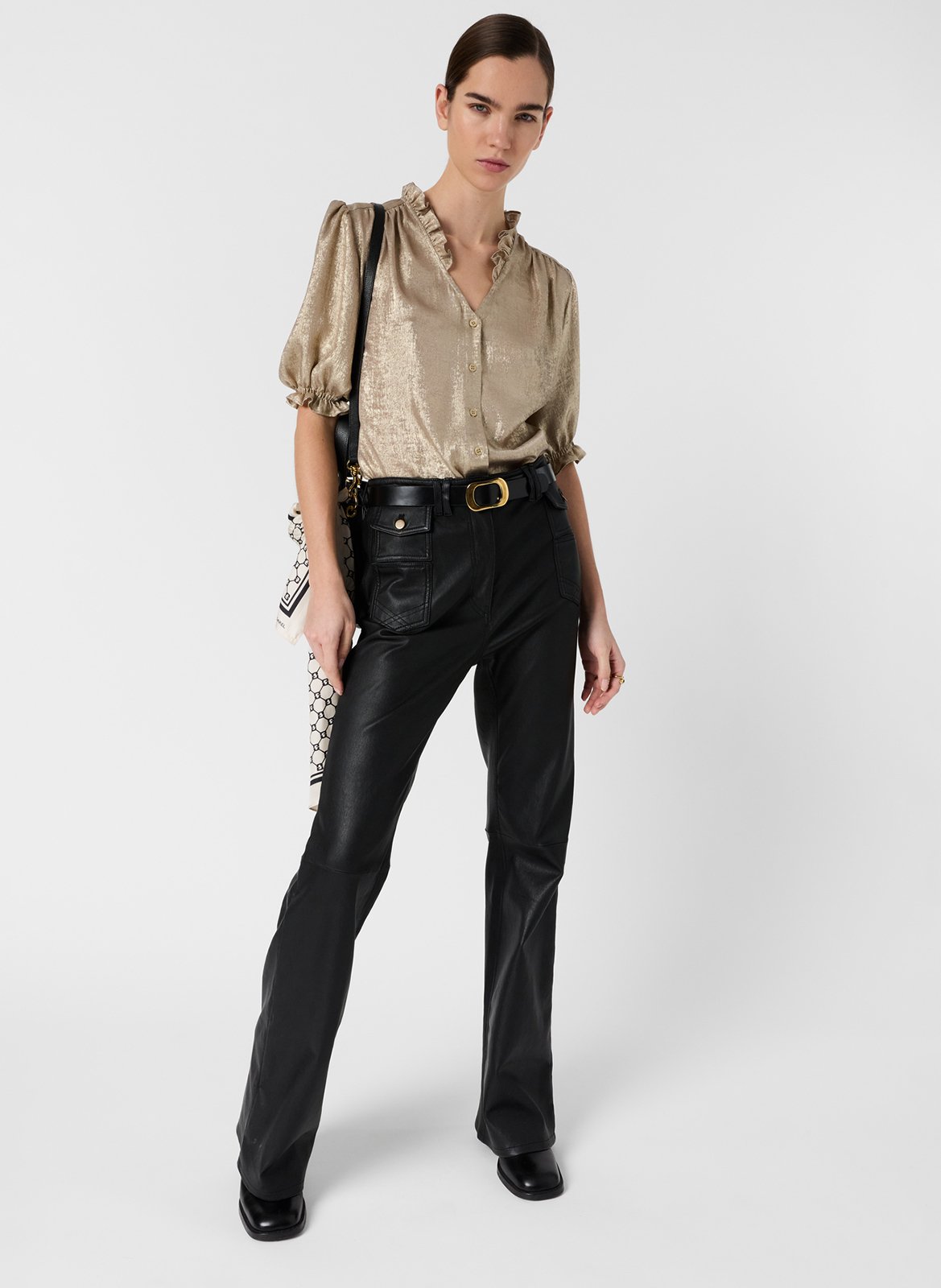 Locker geschnittene Bluse mit Volantkragen GERARD DAREL Golden