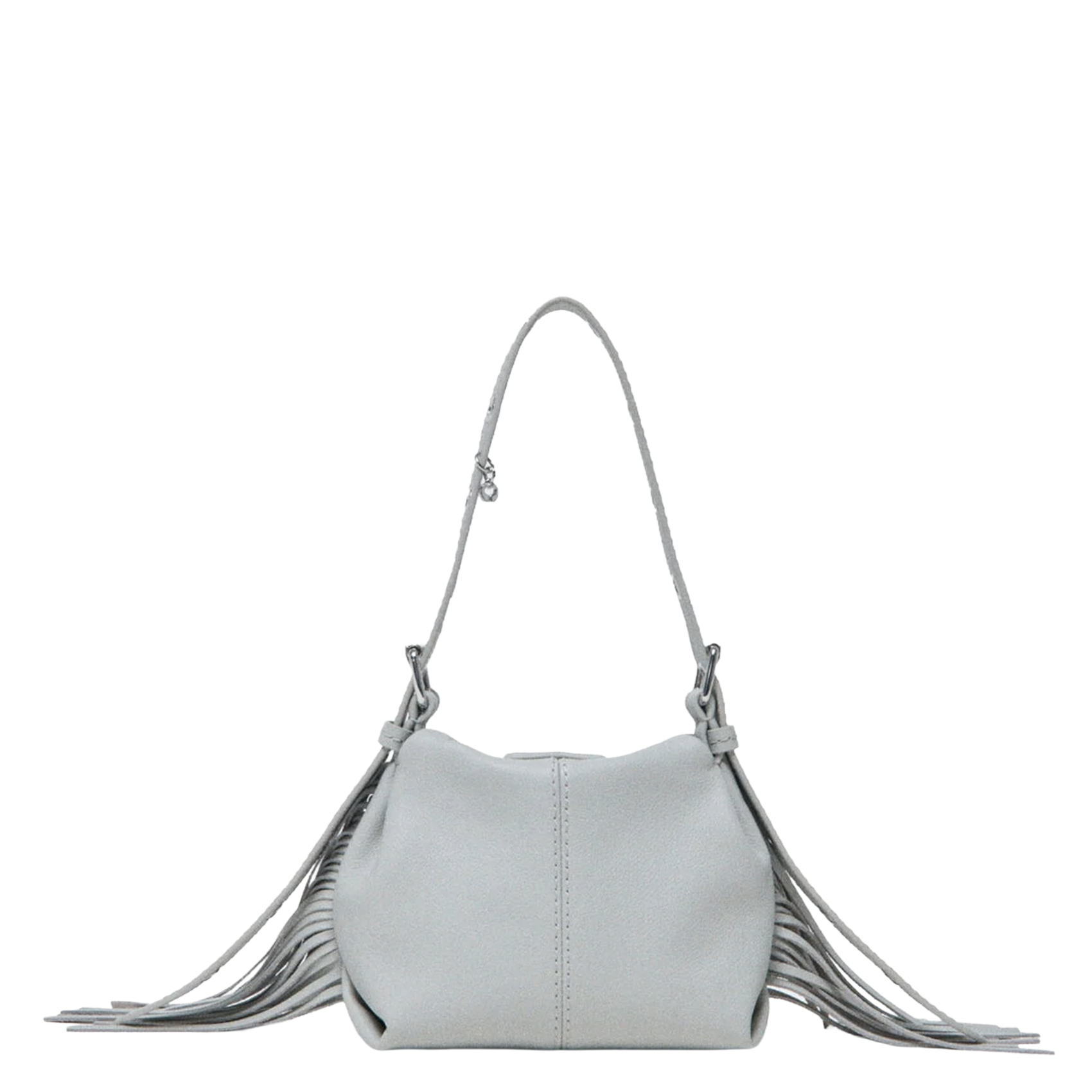 Sac porté épaule en cuir MAJE Gris