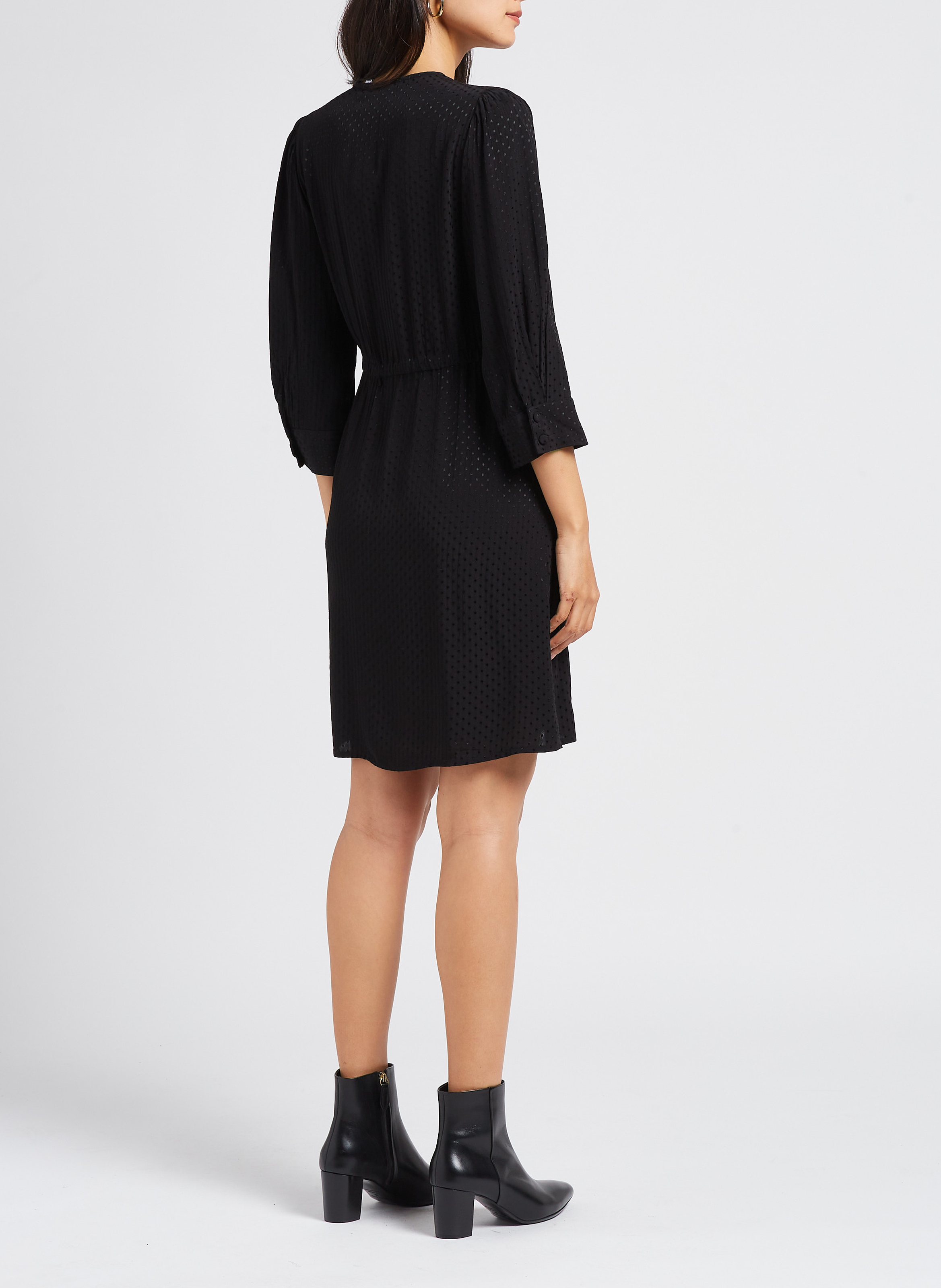 Straight textured wrapover dress VILA Black