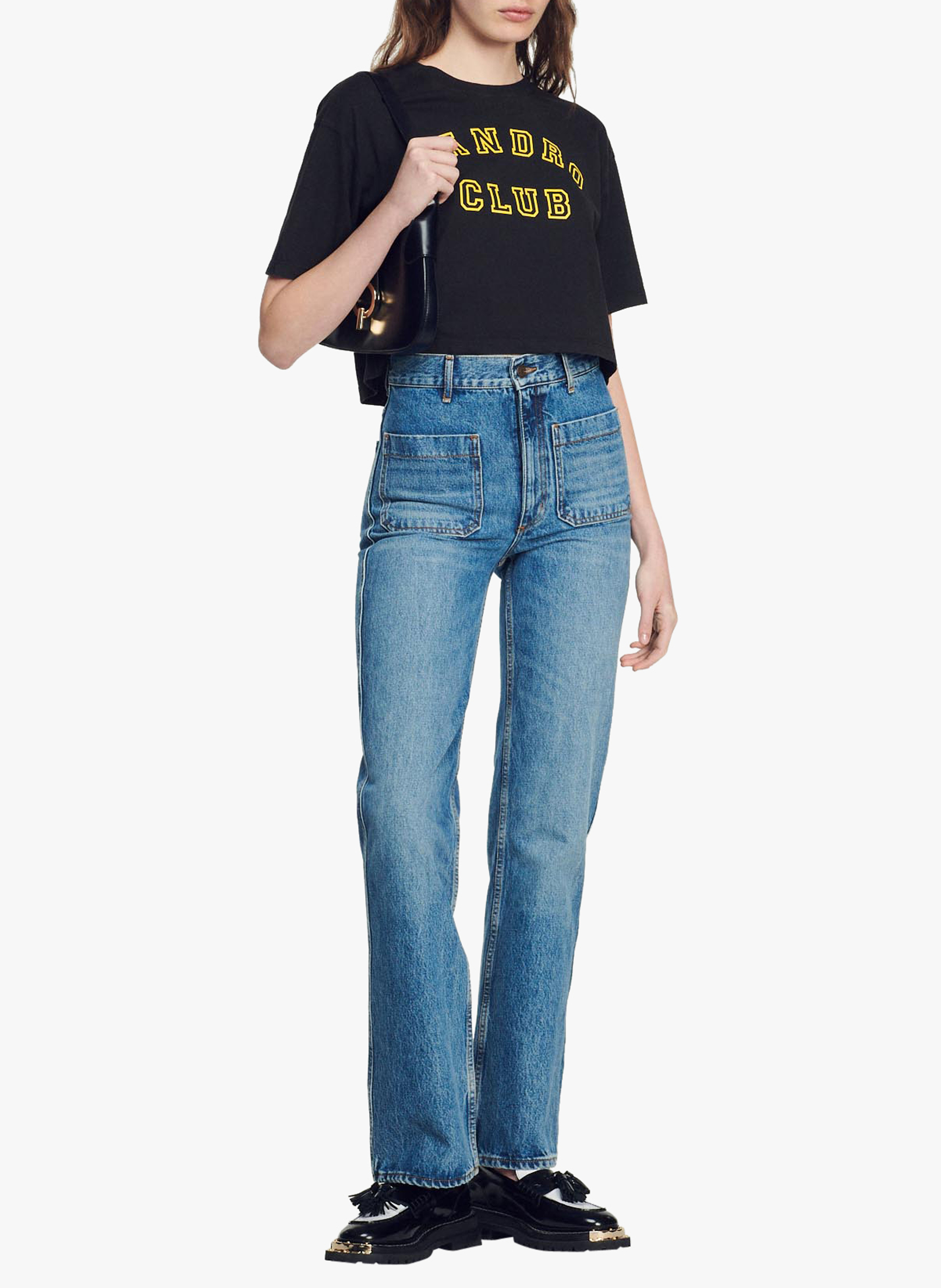 Jean bootcut en coton  SANDRO Bleu