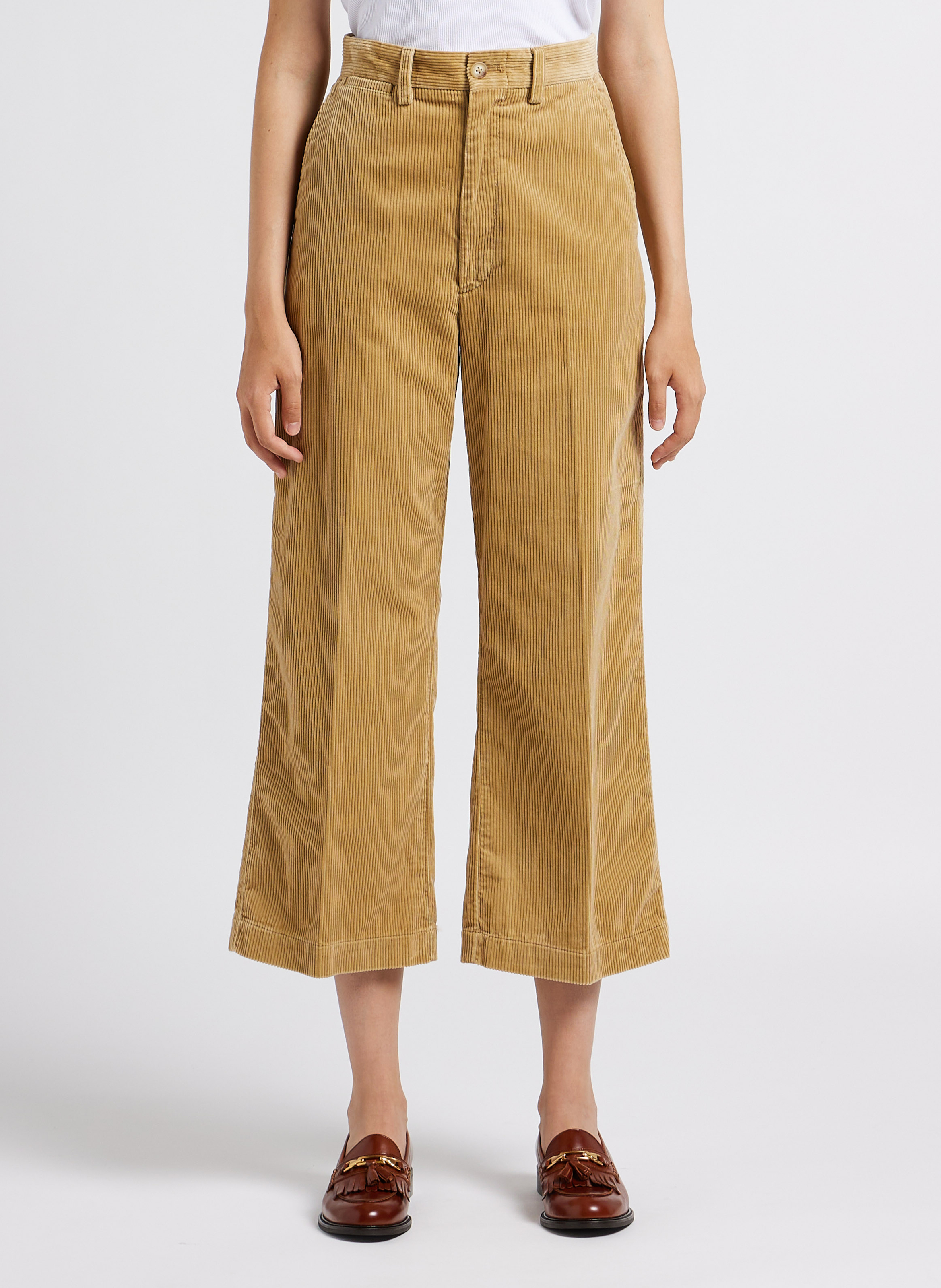 Pantalon large côtelé en coton  POLO RALPH LAUREN Beige