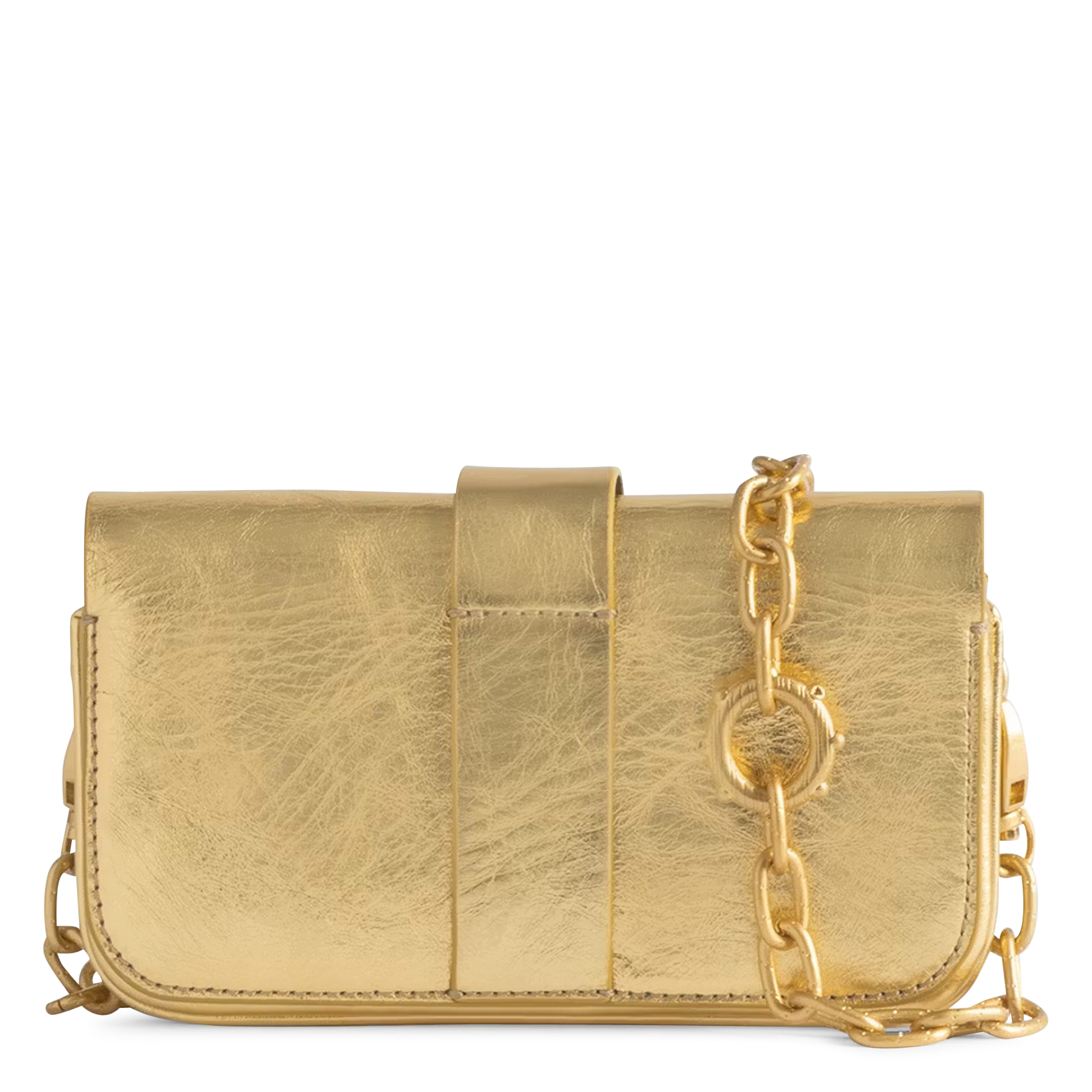 Leather clutch bag ZADIG&VOLTAIRE Yellow