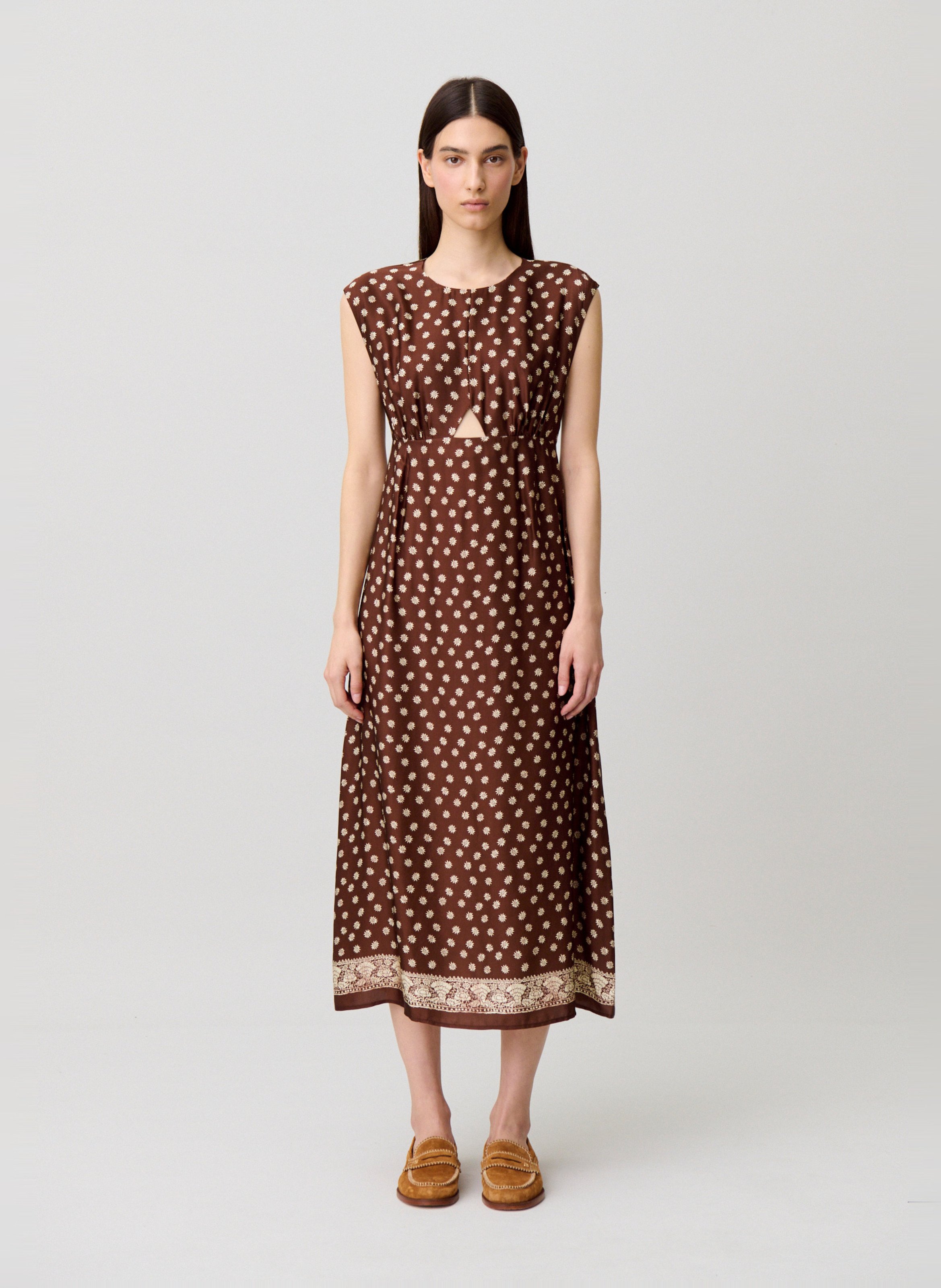 Robe longue col rond imprimé CLAUDIE PIERLOT Multicolore