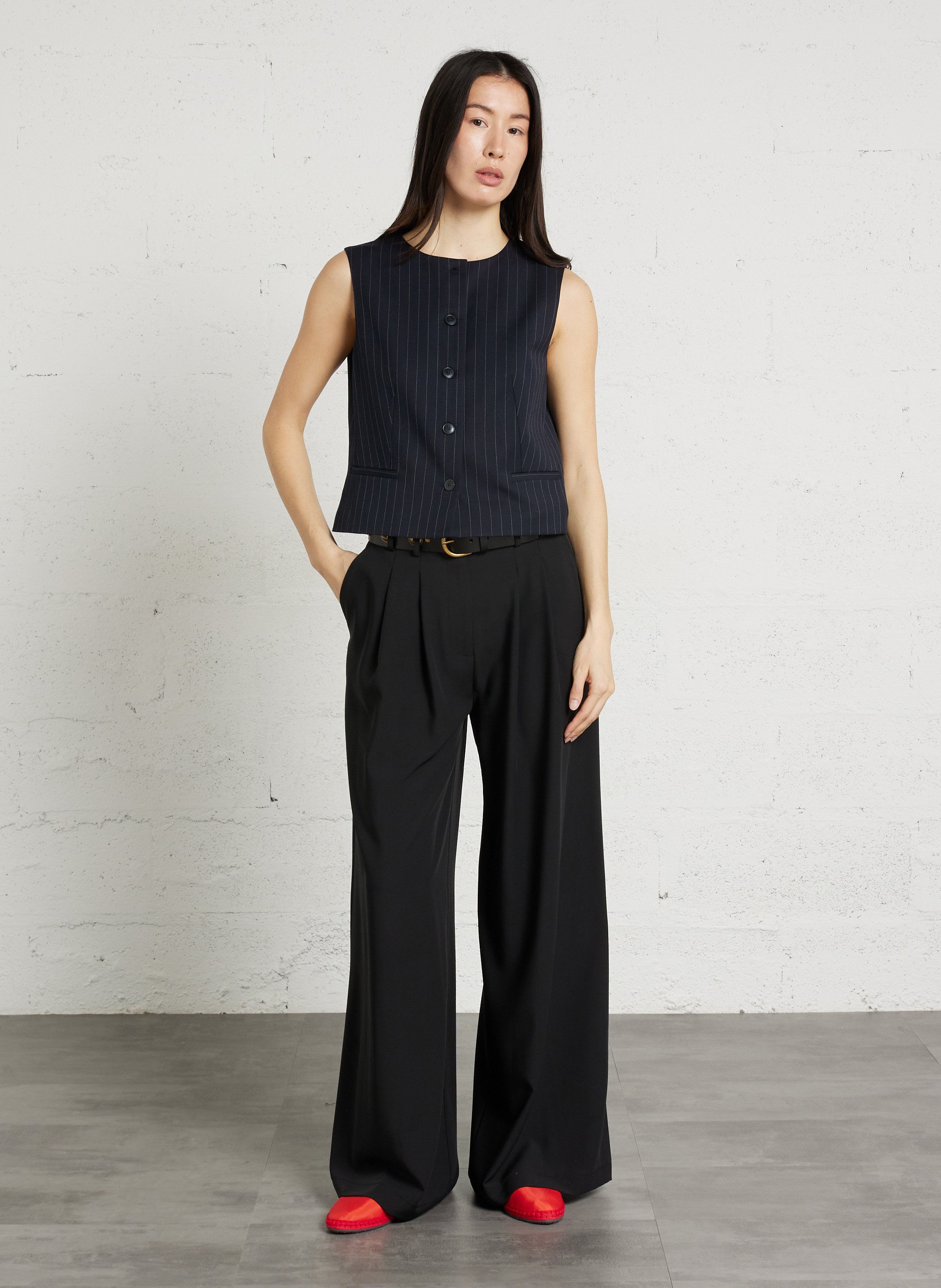 Veste col rond rayé MAISON 123 Bleu