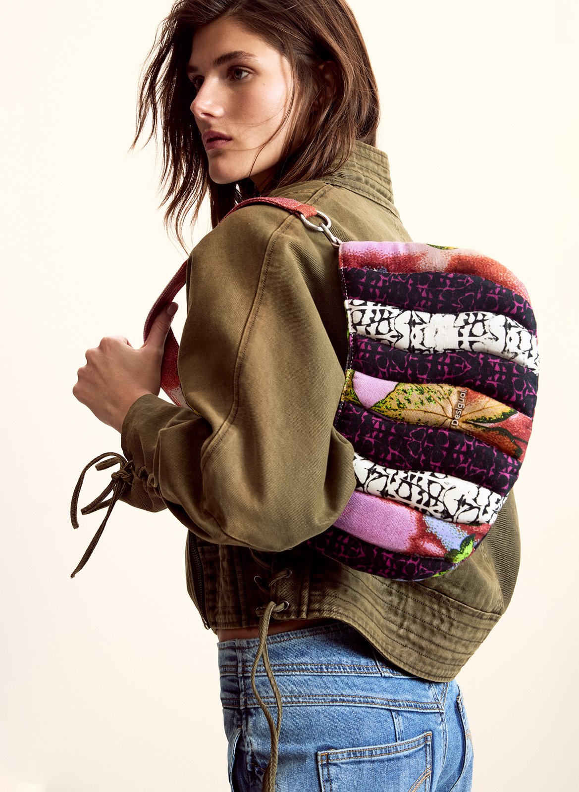 Bolso de algodón estampado DESIGUAL Rojo