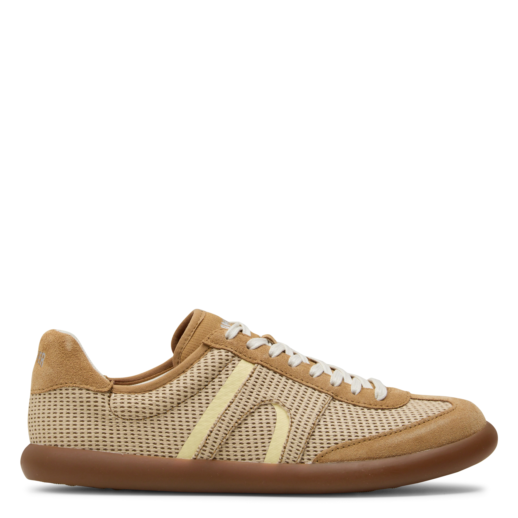 Lage sneakers met twee materialen veters CAMPER Bruin