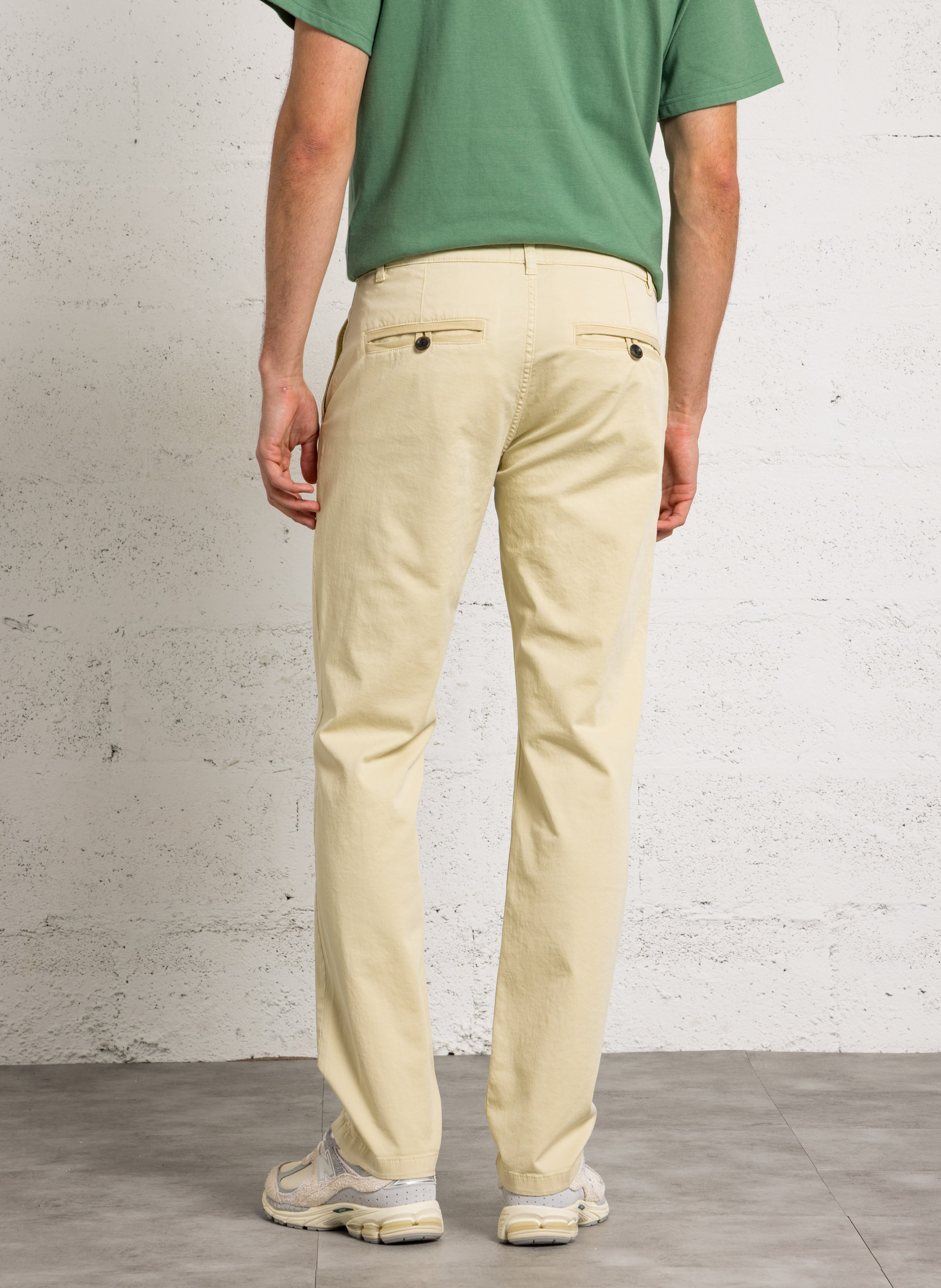 Pantalon chino uni en coton mélangé ARMOR LUX Beige