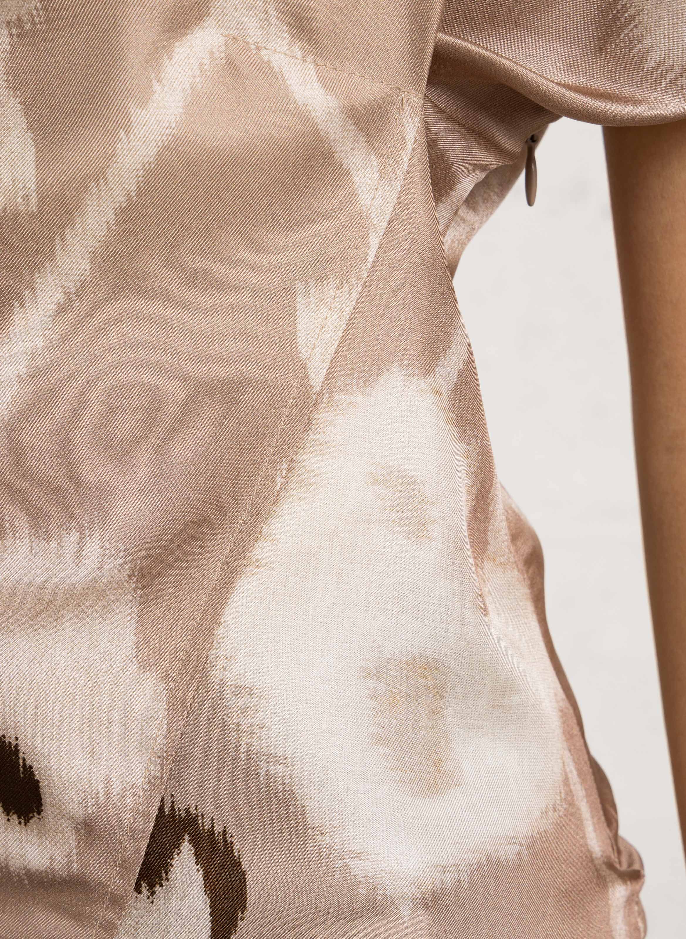 Top ajusté en soie SOEUR Beige