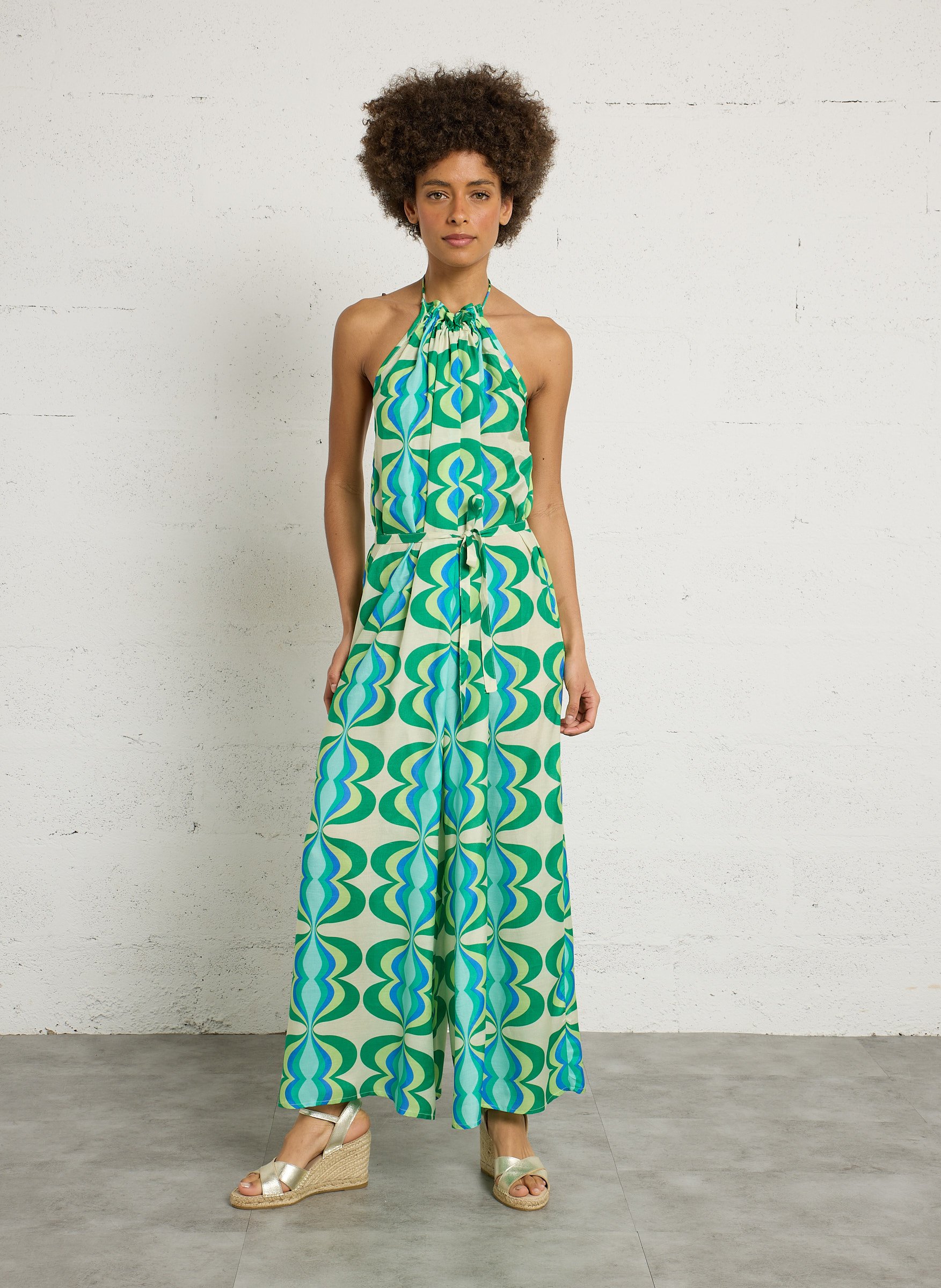 Combinaison col V imprimée SUNDRESS Multicolore