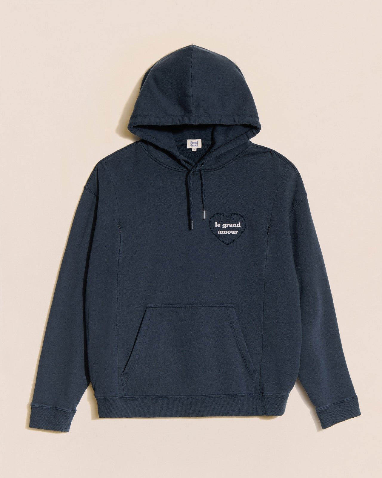 Organic cotton breastfeeding hoodie - The Great Love EMOI EMOI Blue