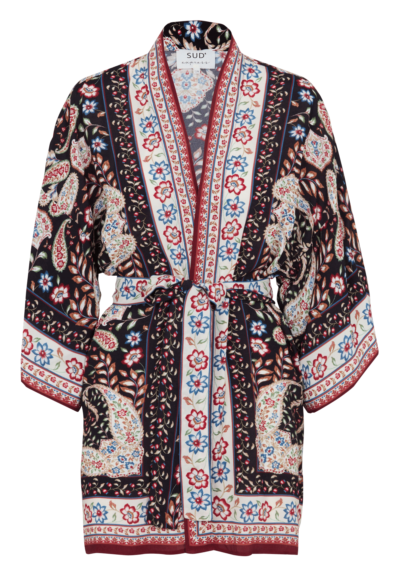 Veste kimono imprimée SUD EXPRESS Noir