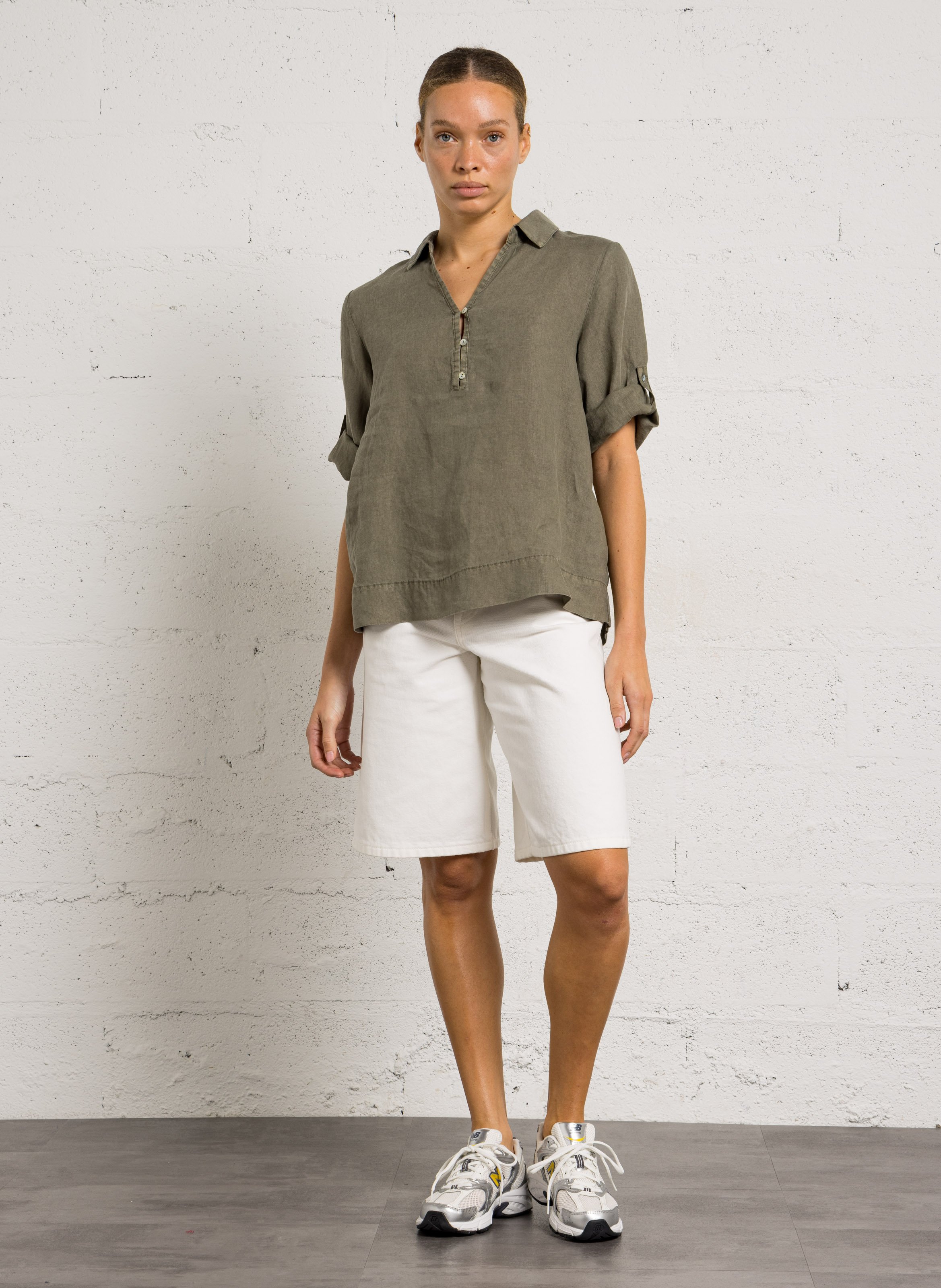 Weites Top aus Leinen SUD EXPRESS Khaki
