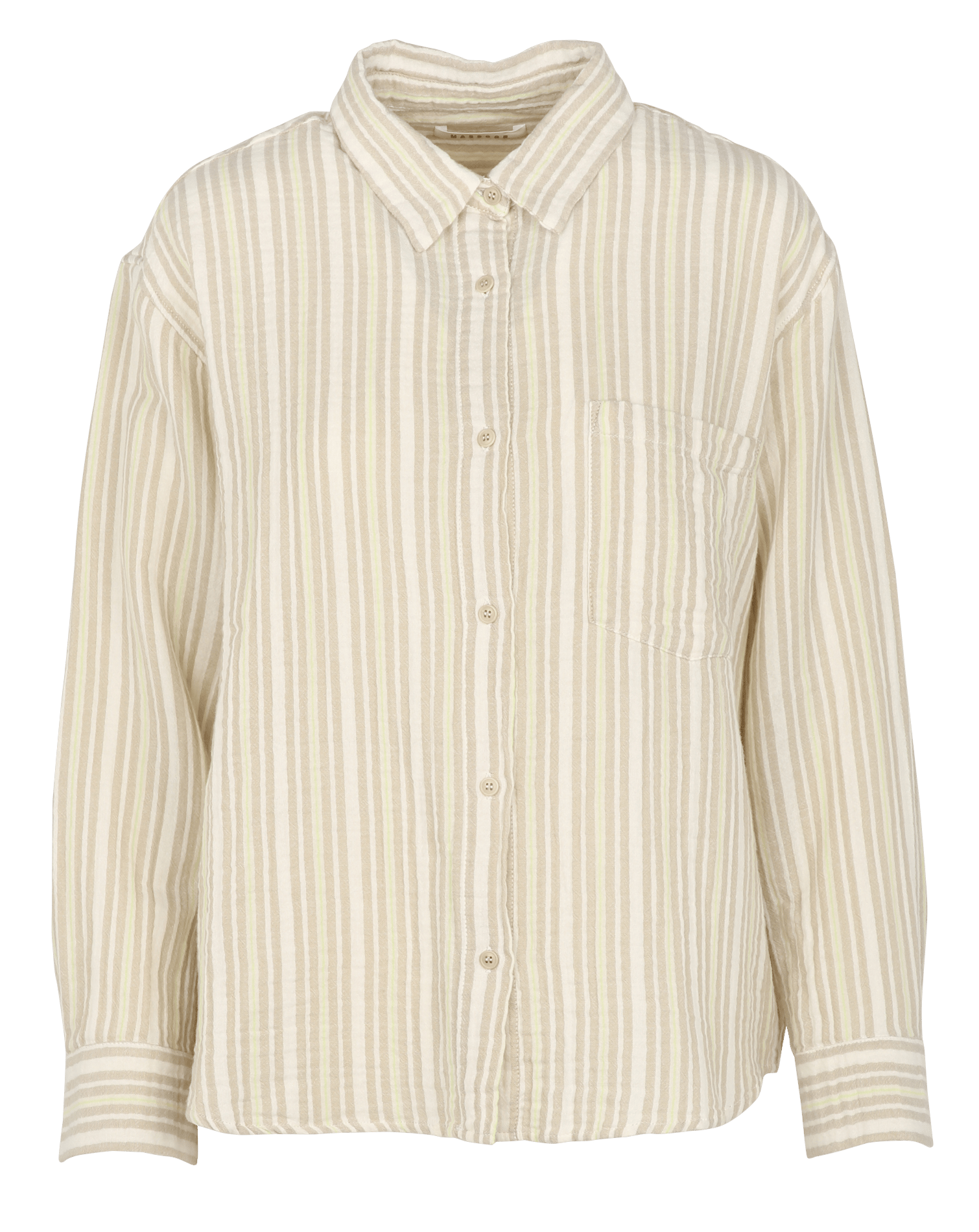 Shirt with striped pattern classic collar MASSCOB Beige