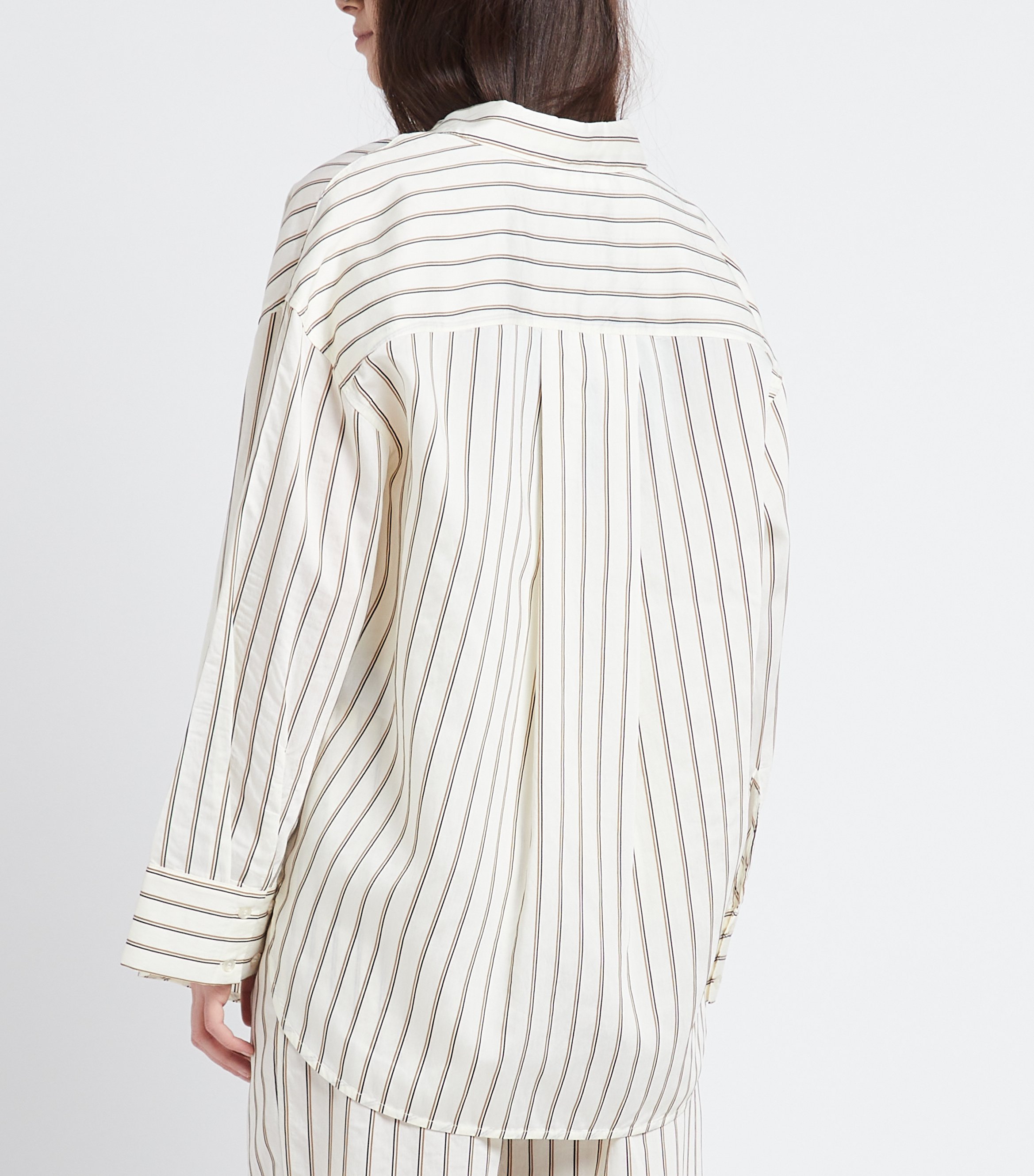 Loose-fit striped shirt SAMSOE SAMSOE White