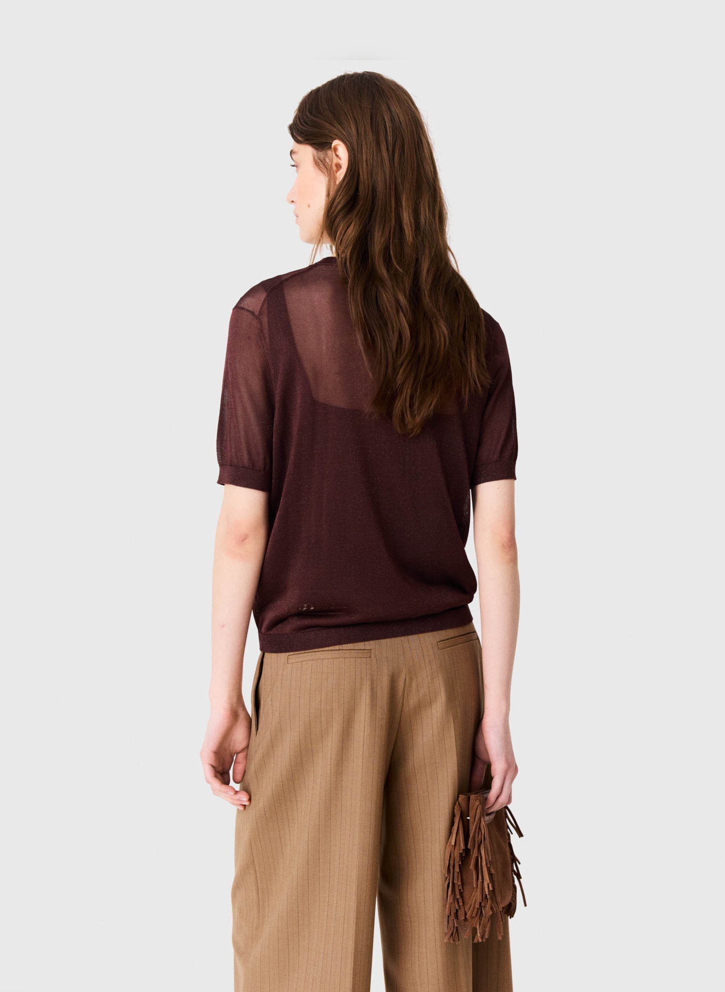Metallic T-shirt MAJE Bruin