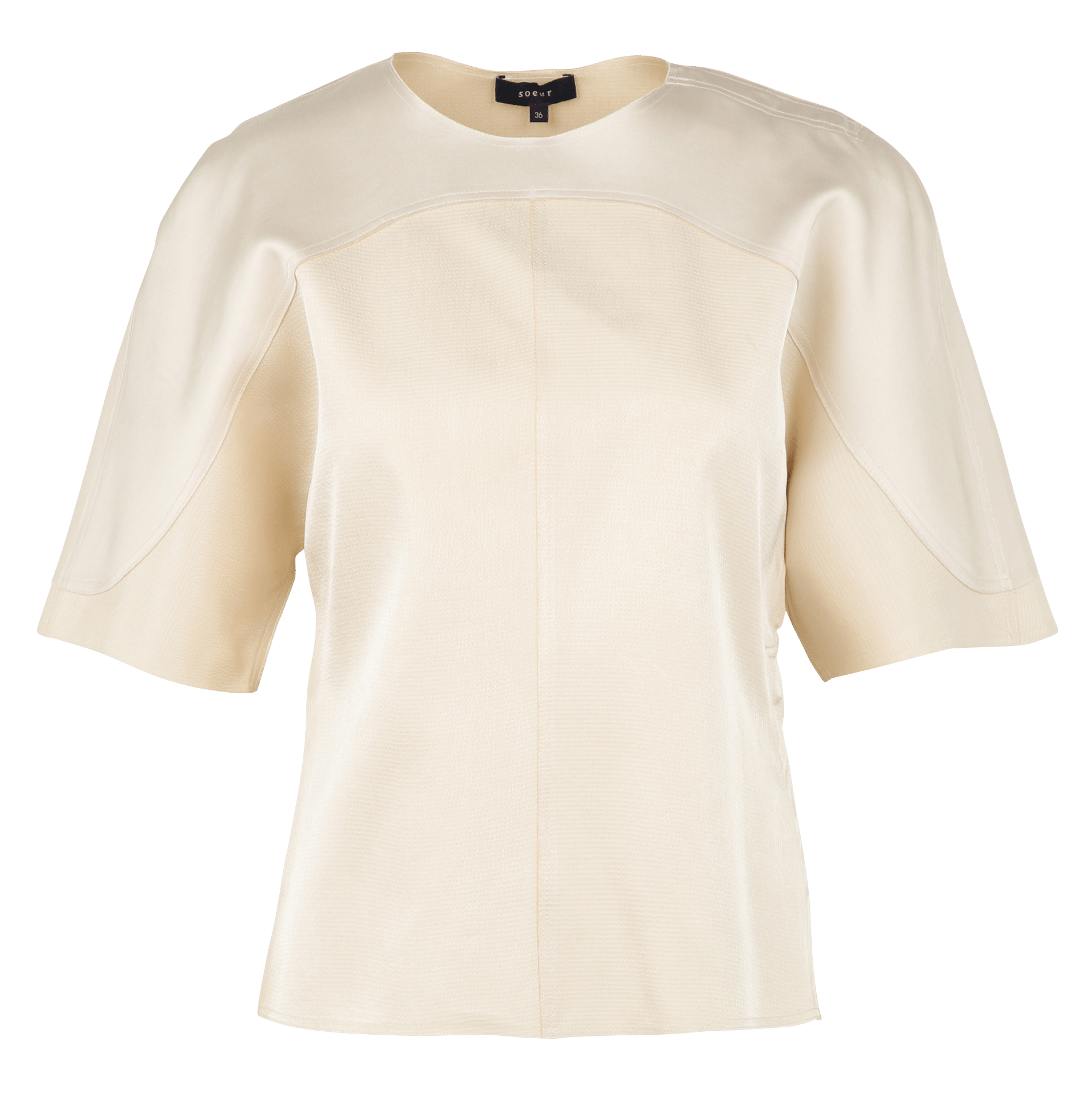 Blouse manches courtes à silhouette arrondie SOEUR Beige