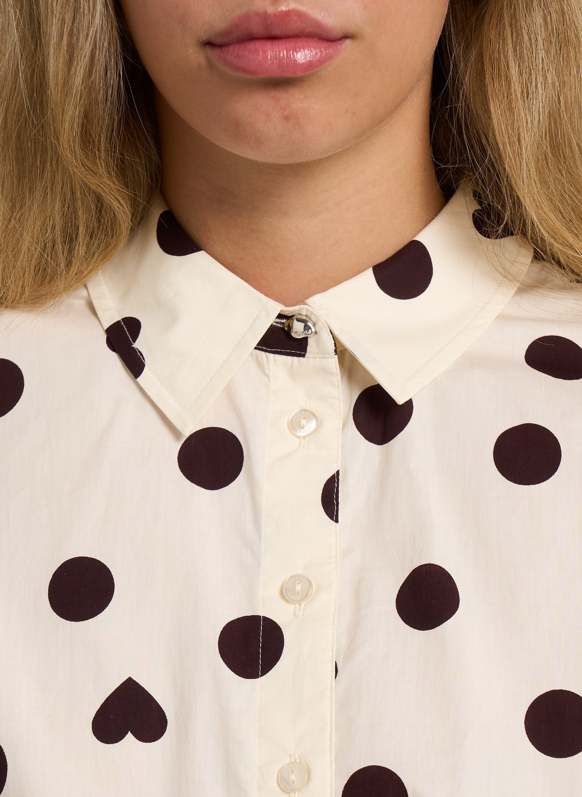 Oversized patterned shirt FABIENNE CHAPOT White