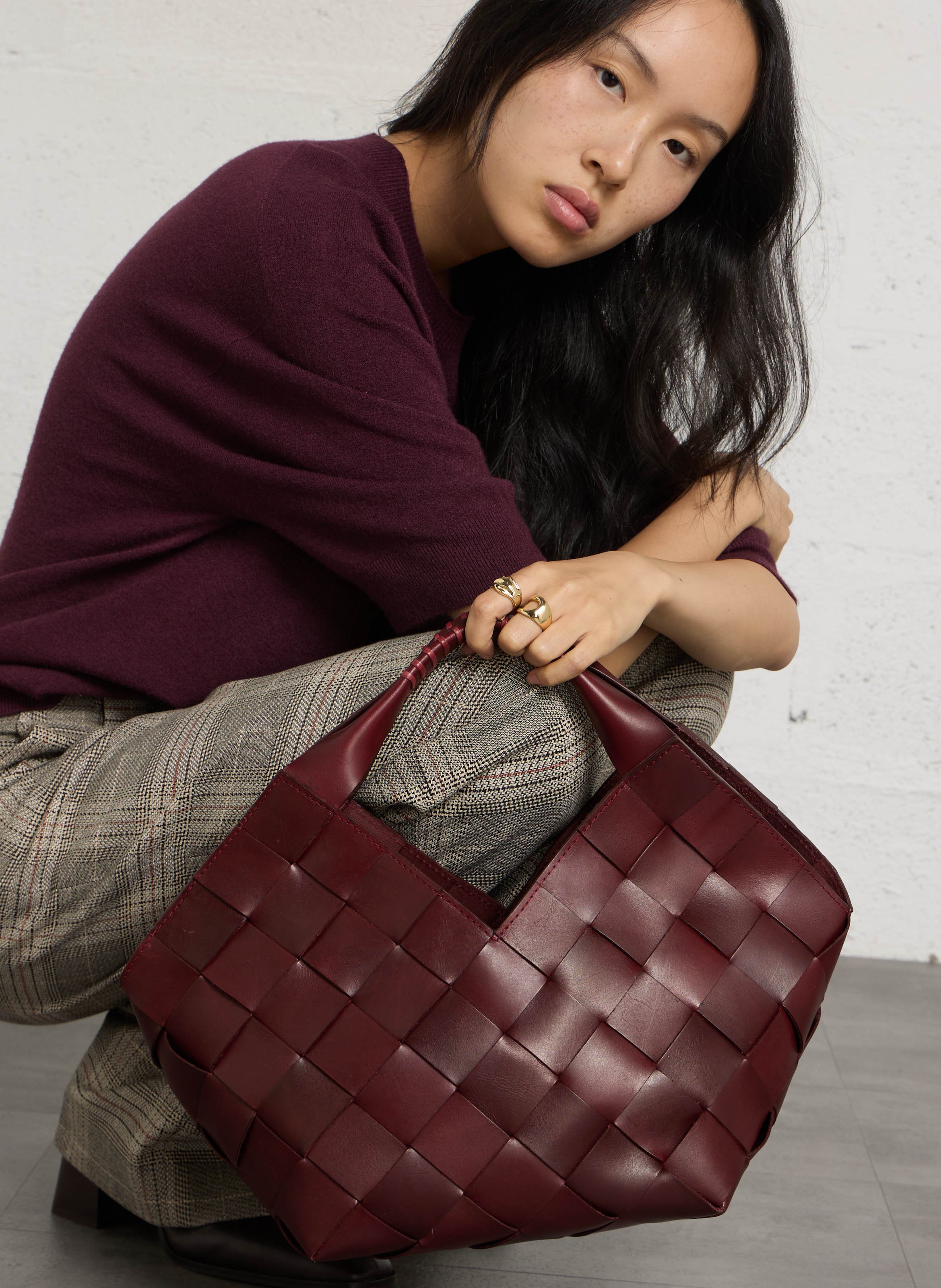 Leren handtas DRAGON DIFFUSION Rood
