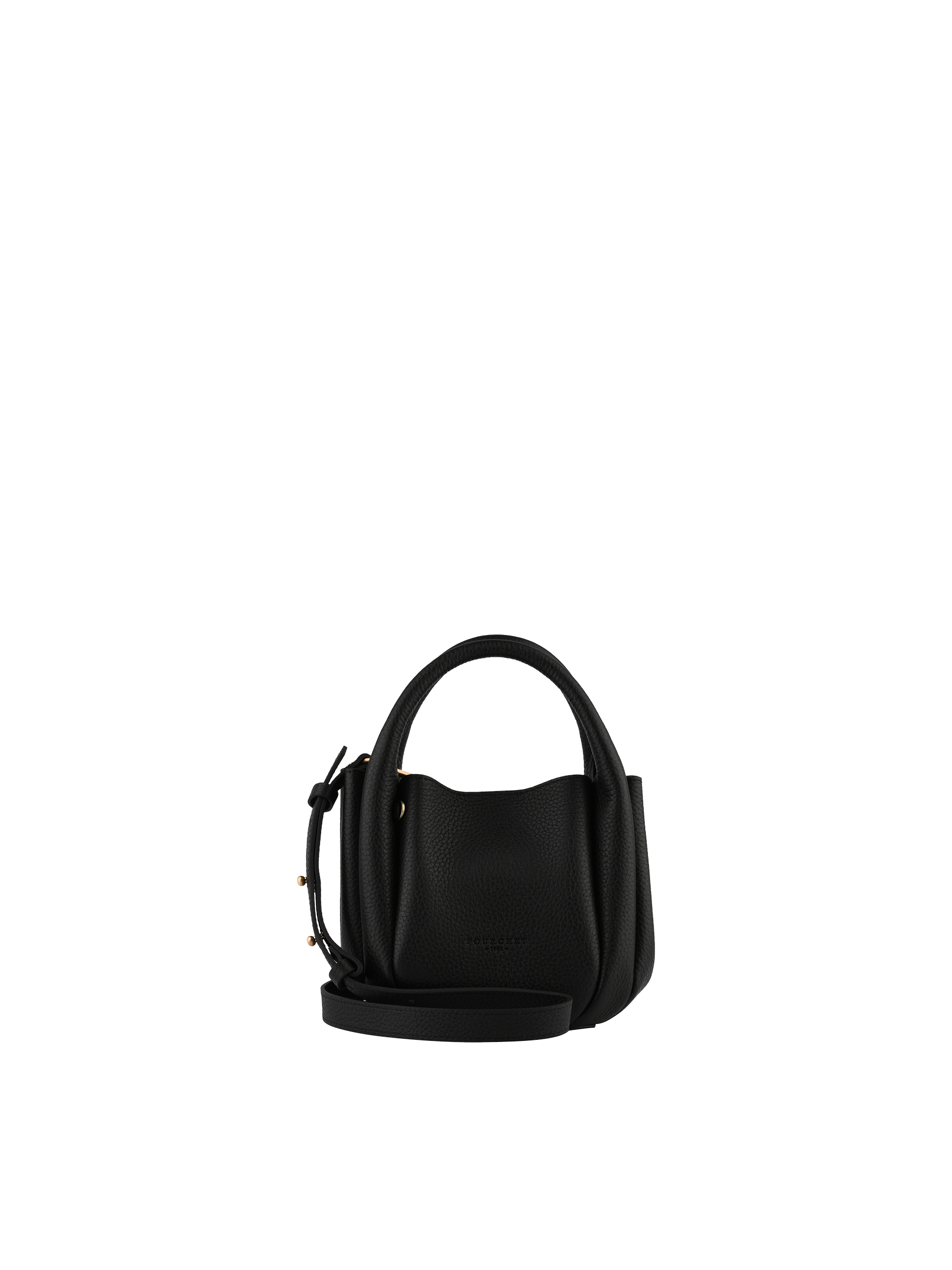 Calfskin leather handbag POURCHET Black