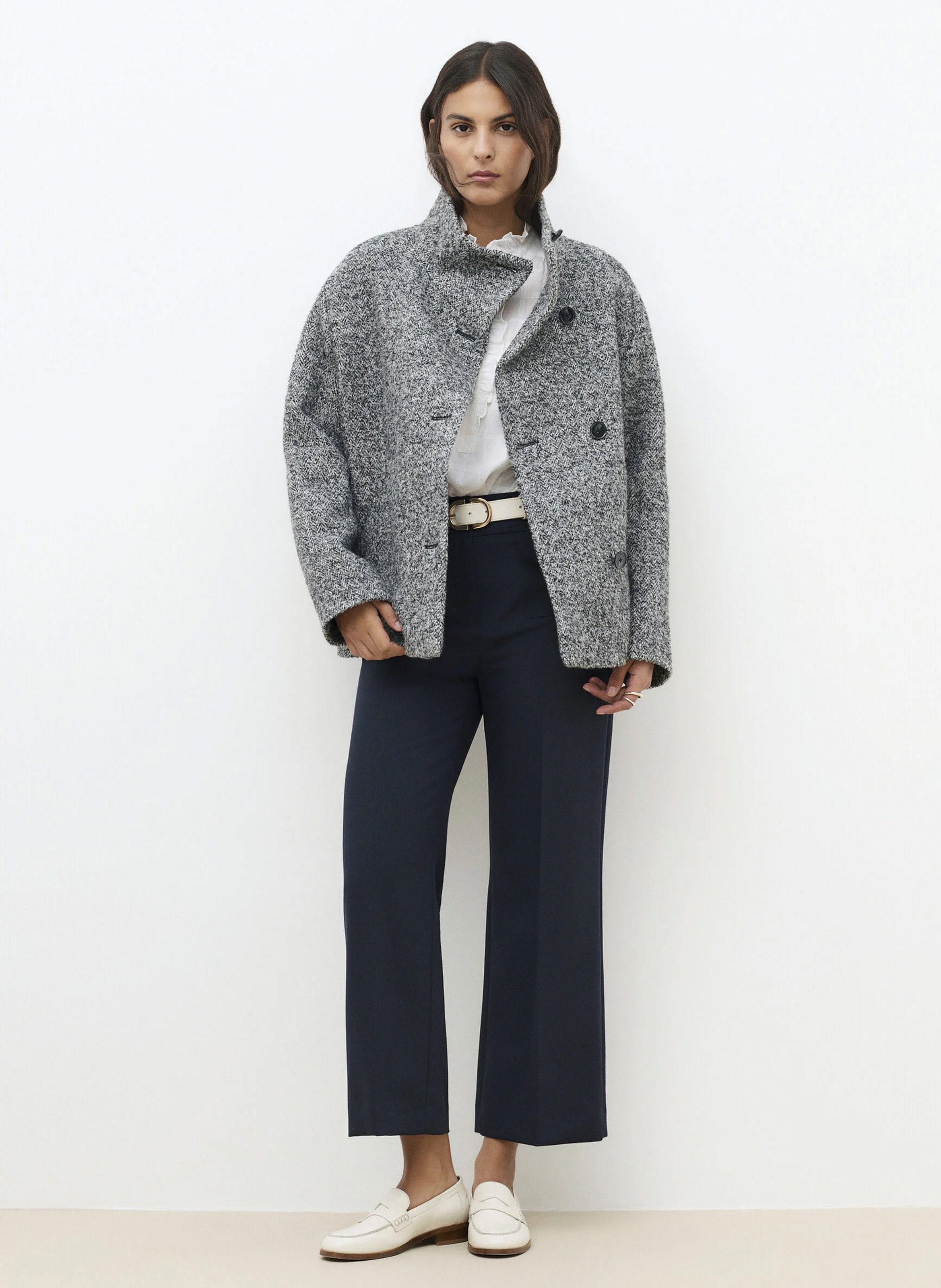 Manteau structuré col ouvert uni CAROLL Noir