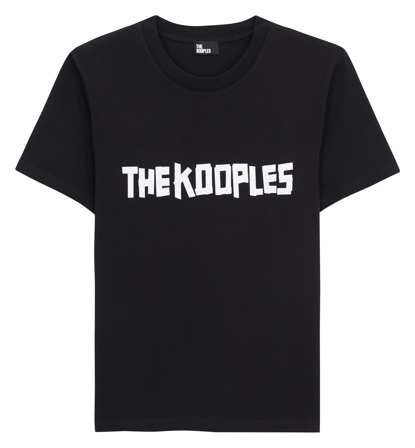 Round-neck cotton T-shirt with screen print THE KOOPLES Black