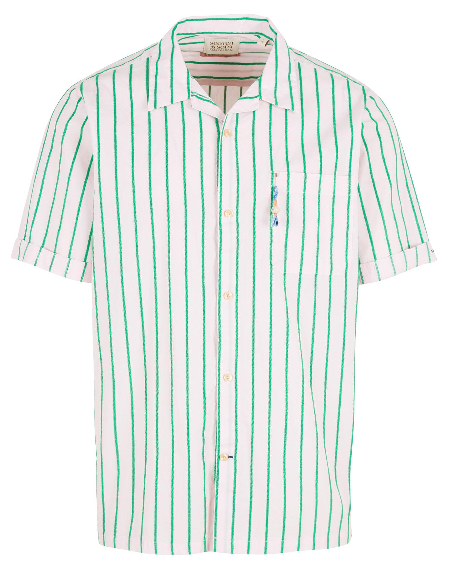 Gestreifte Baumwollbluse mit klassischem Kragen SCOTCH AND SODA Rosa