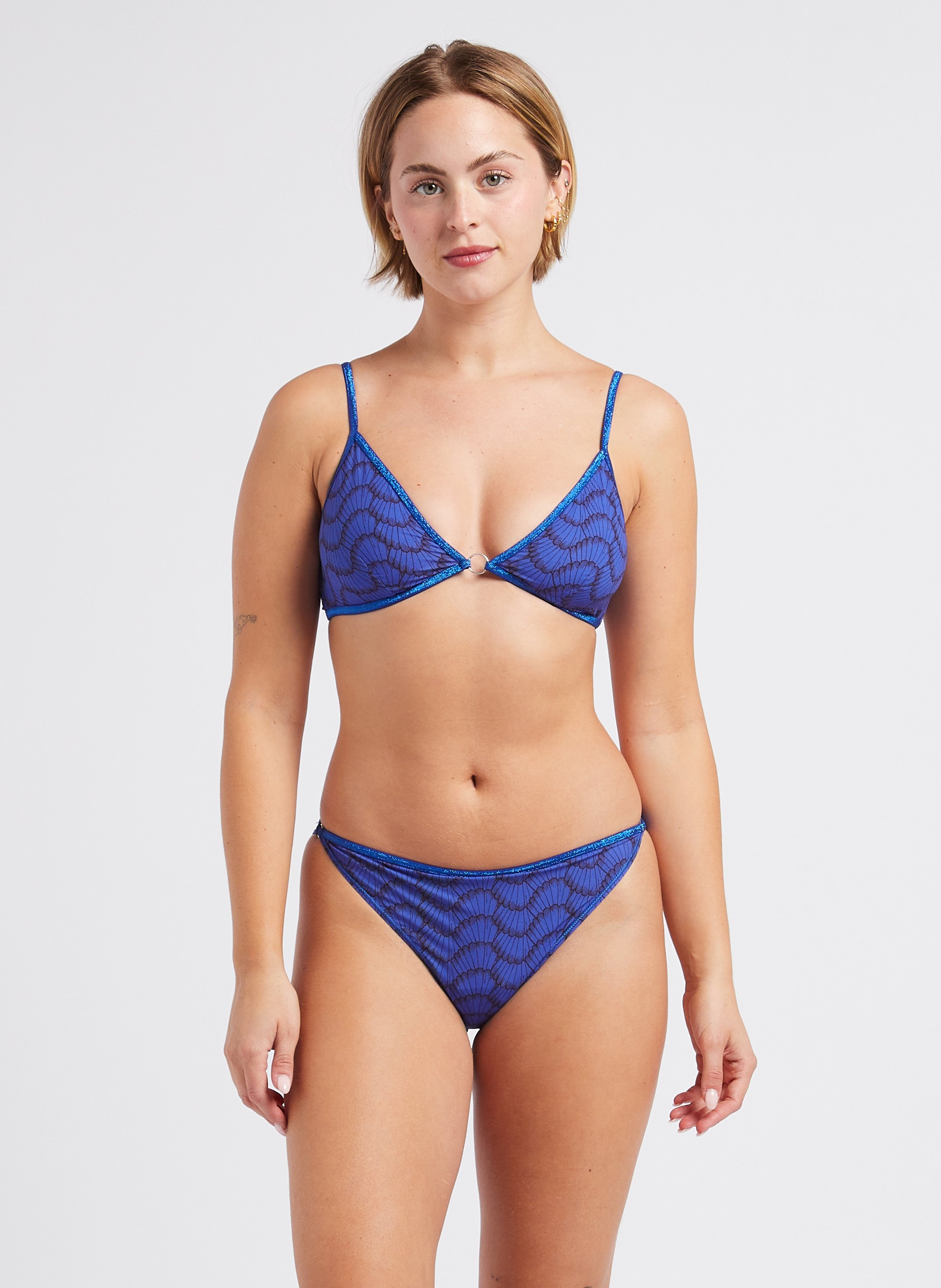 Tanga imprimé LA NOUVELLE Bleu