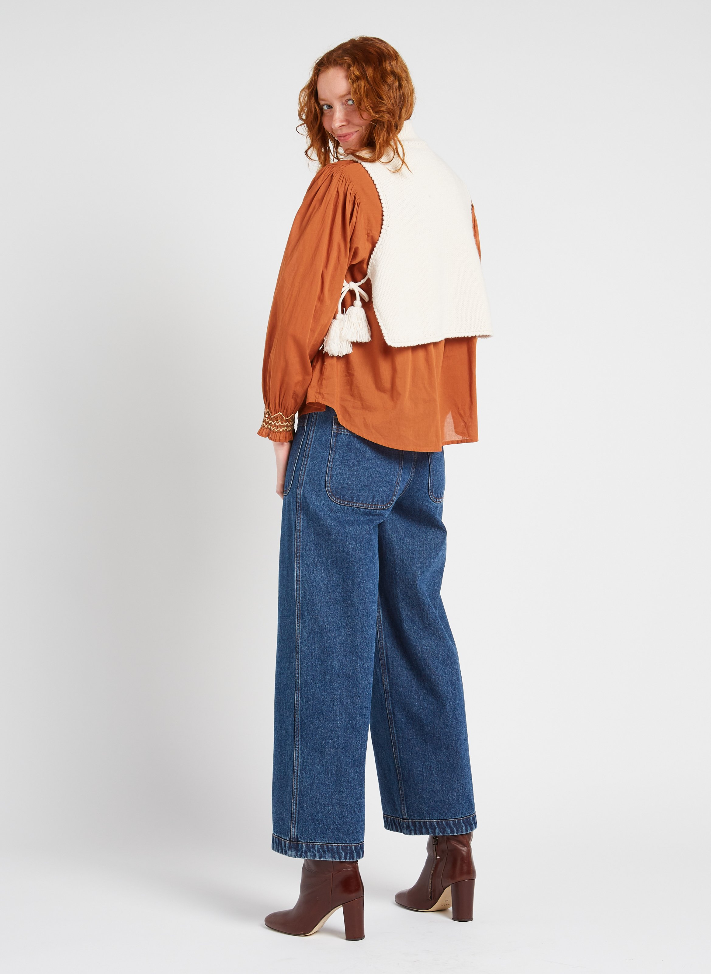 High-neck poncho LOUISE MISHA Beige