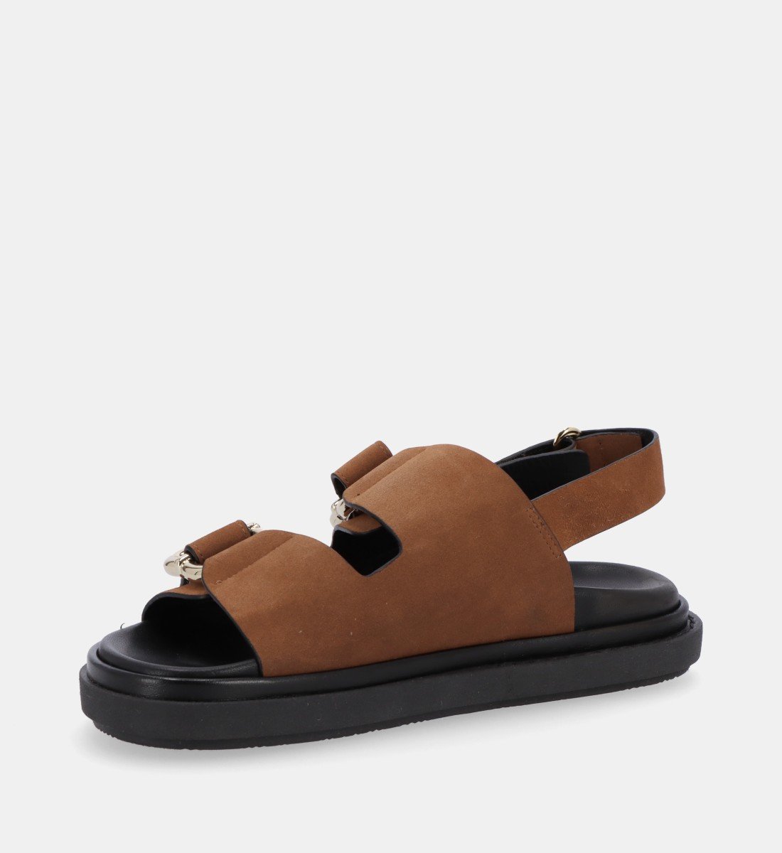 Aouda flat leather sandals ALOHAS Brown