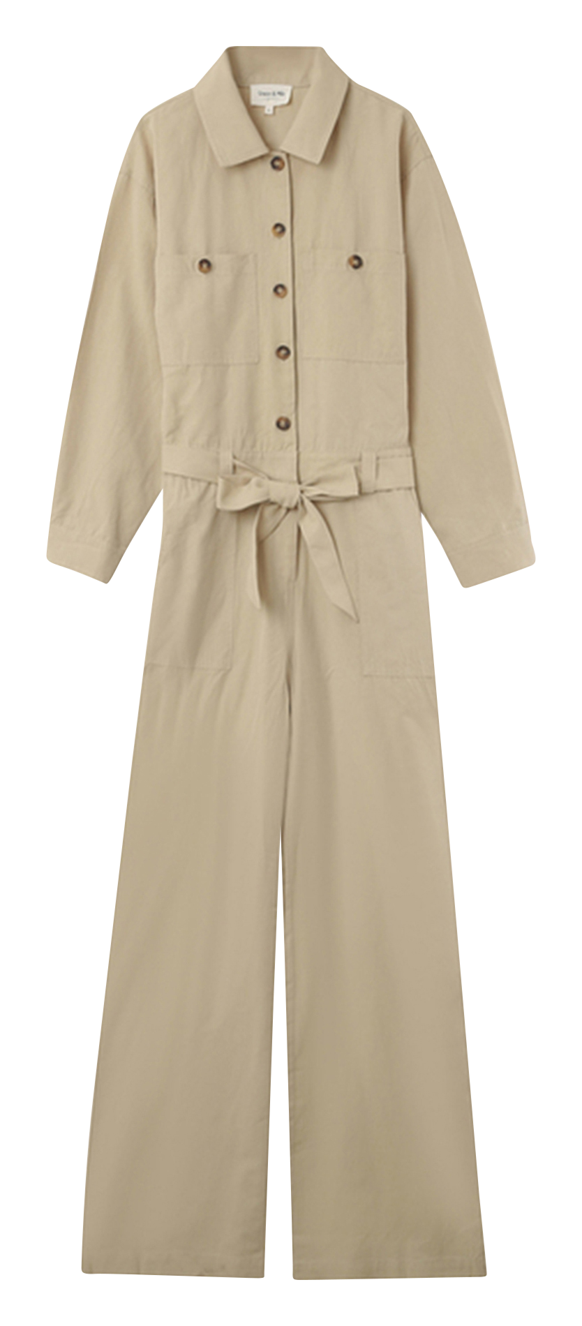 Combinaison pantalon en coton mélangé GRACE ET MILA Beige