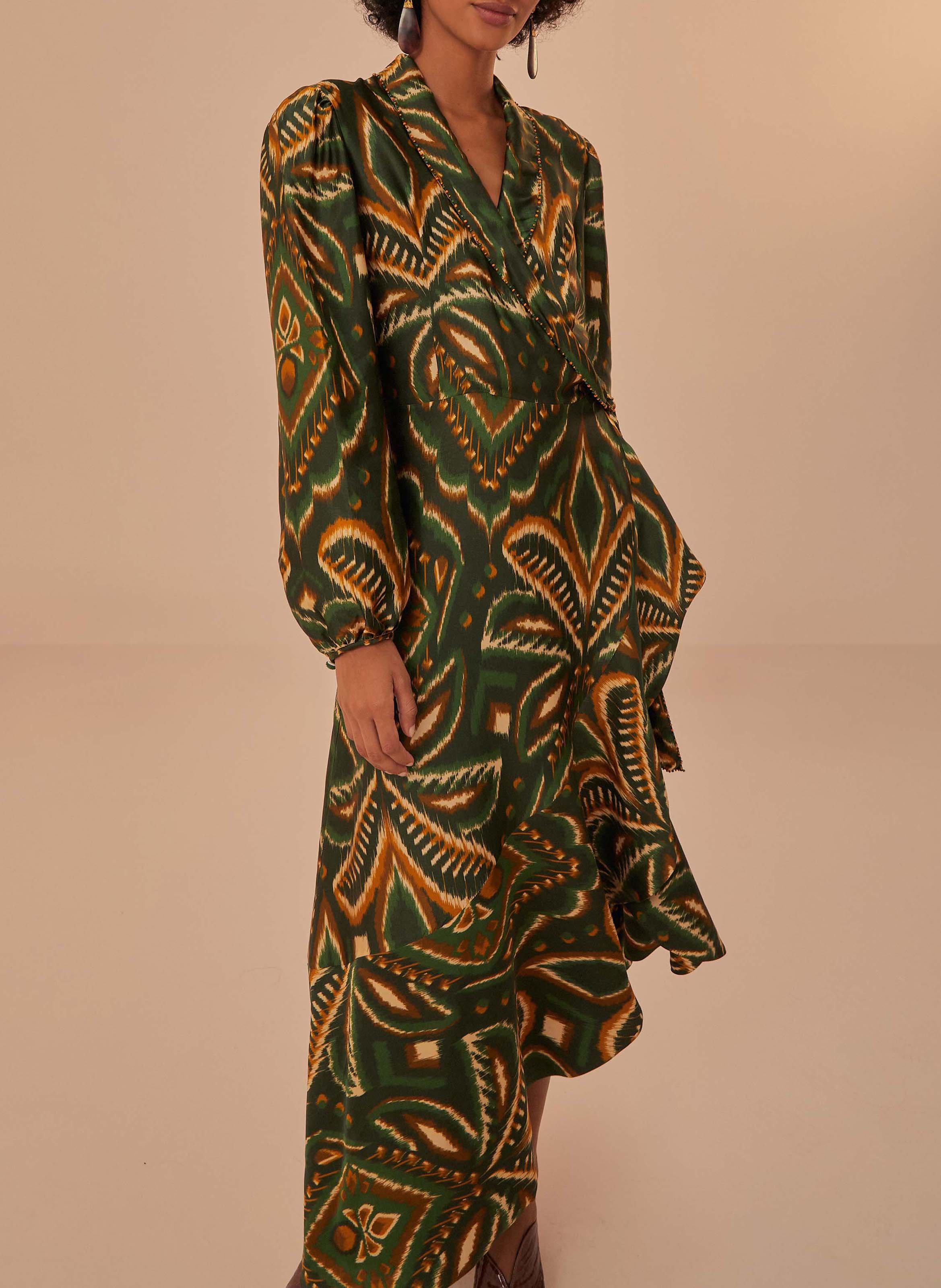 Robe longue imprimée FARM RIO Vert