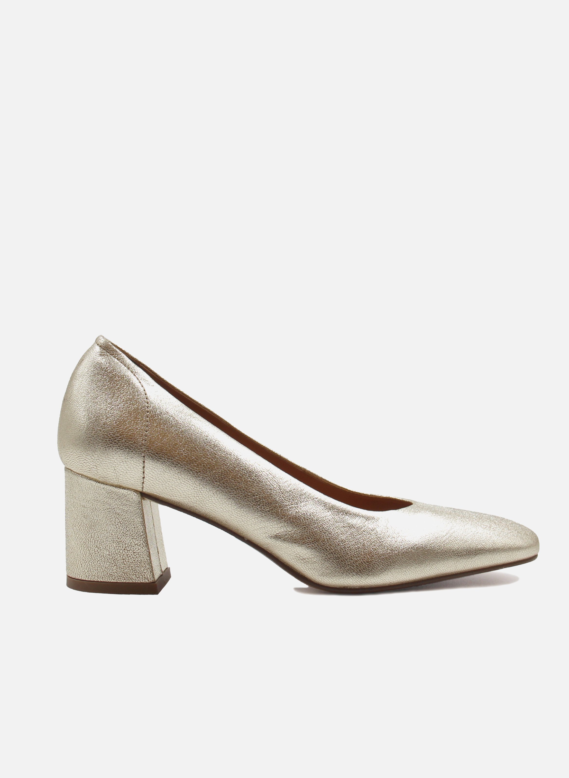 Metallic leather retro pumps JULES & JENN Golden