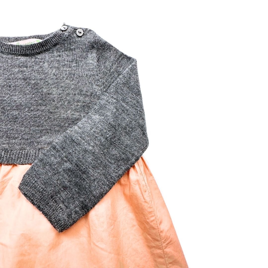Grey baby dress - 12 months BONPOINT - Seconde Main Grey
