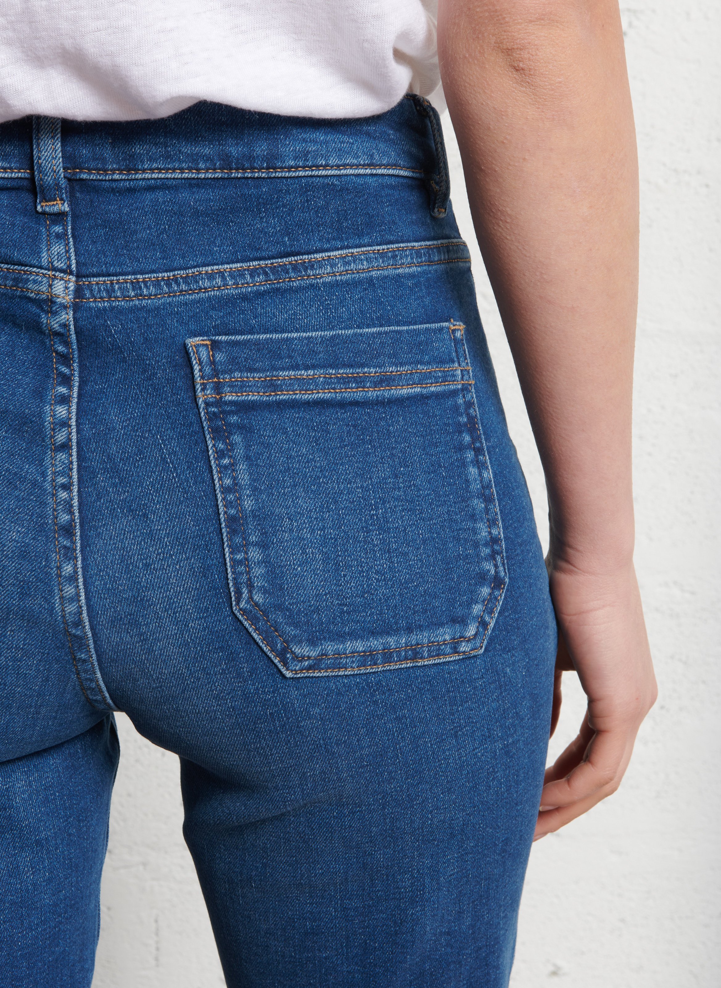 Recycled organic cotton straight-cut skirt MAISON 123 Blue